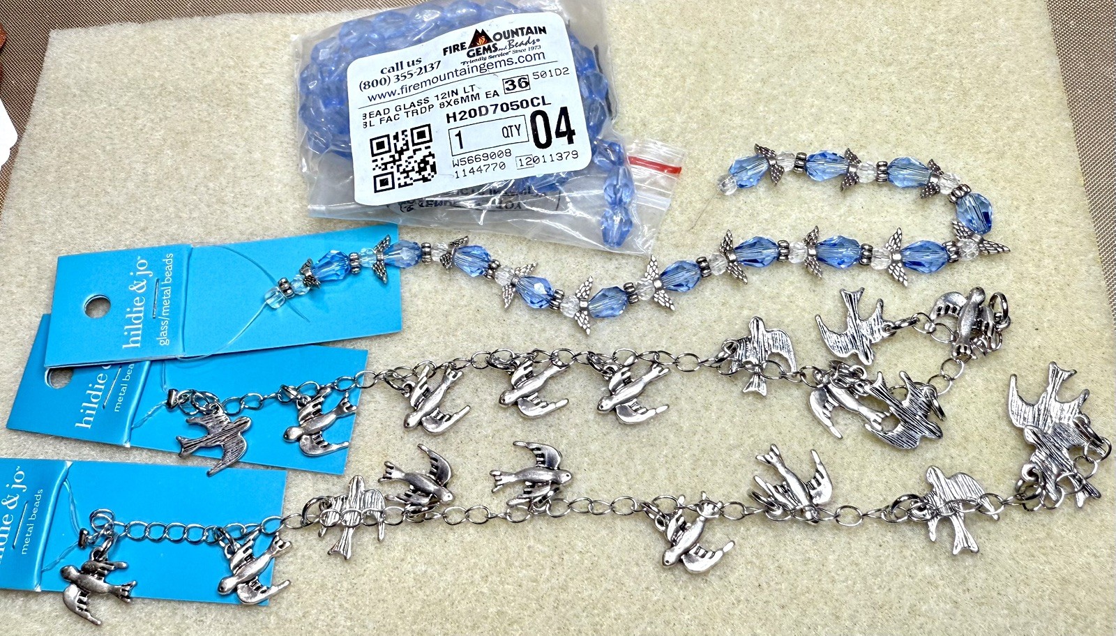 HILDIE & JO & Fire Mountain Gems New Old Stock beads angel wings bird charms