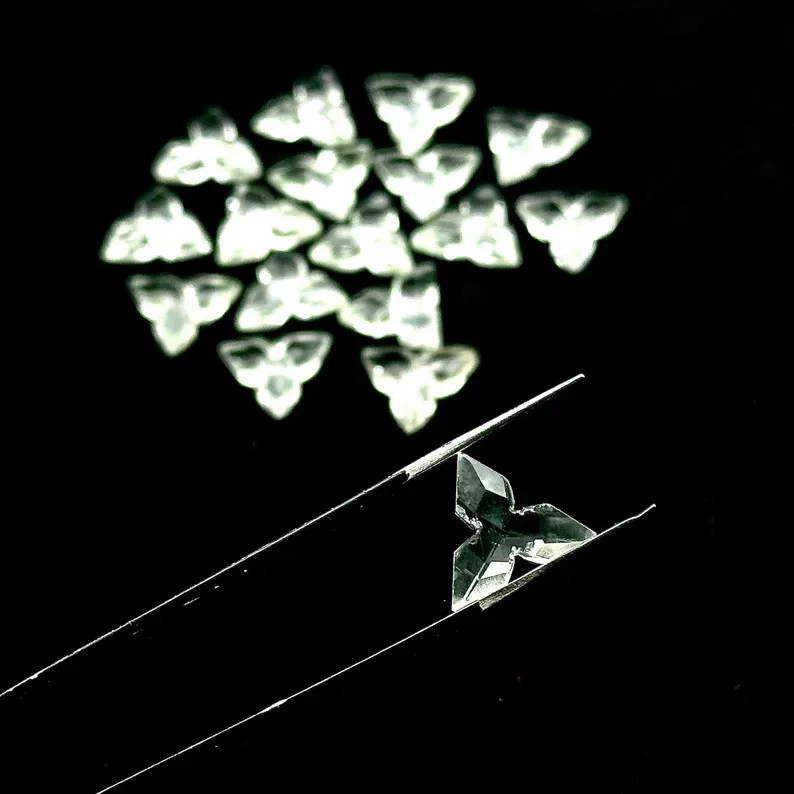 5Pcs Crystal Quartz Ninja Star Carving Beads, Fancy Gemstone Beads, 12mm