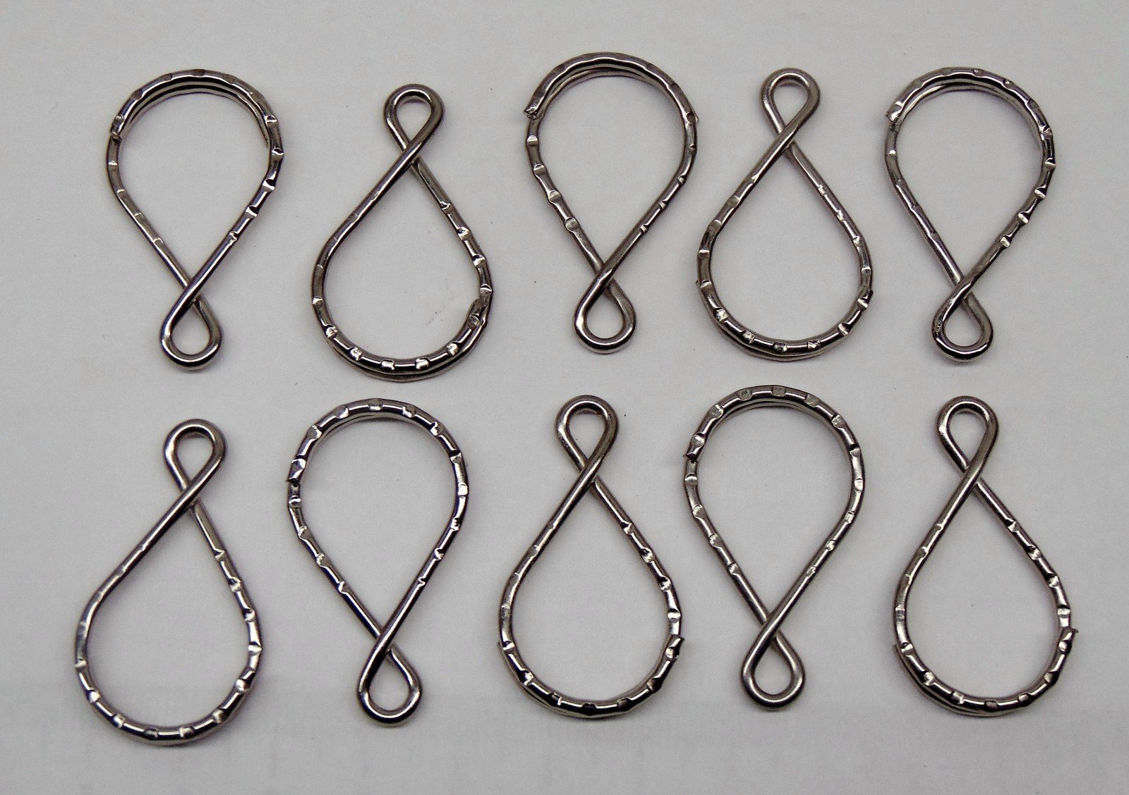 Figure 8 Key Rings Hammered Split Ring Nickel Plated Steel 36mm long (1.5″)