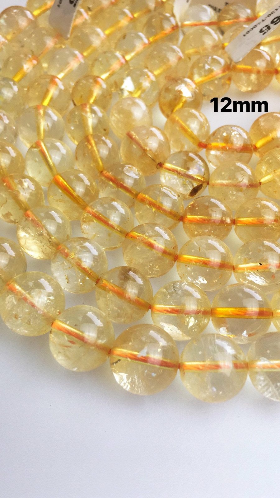Natural Citrine Smooth Round Beads 4mm 5mm 6mm 7mm 8mm 10mm 12mm 15.5″ Strand