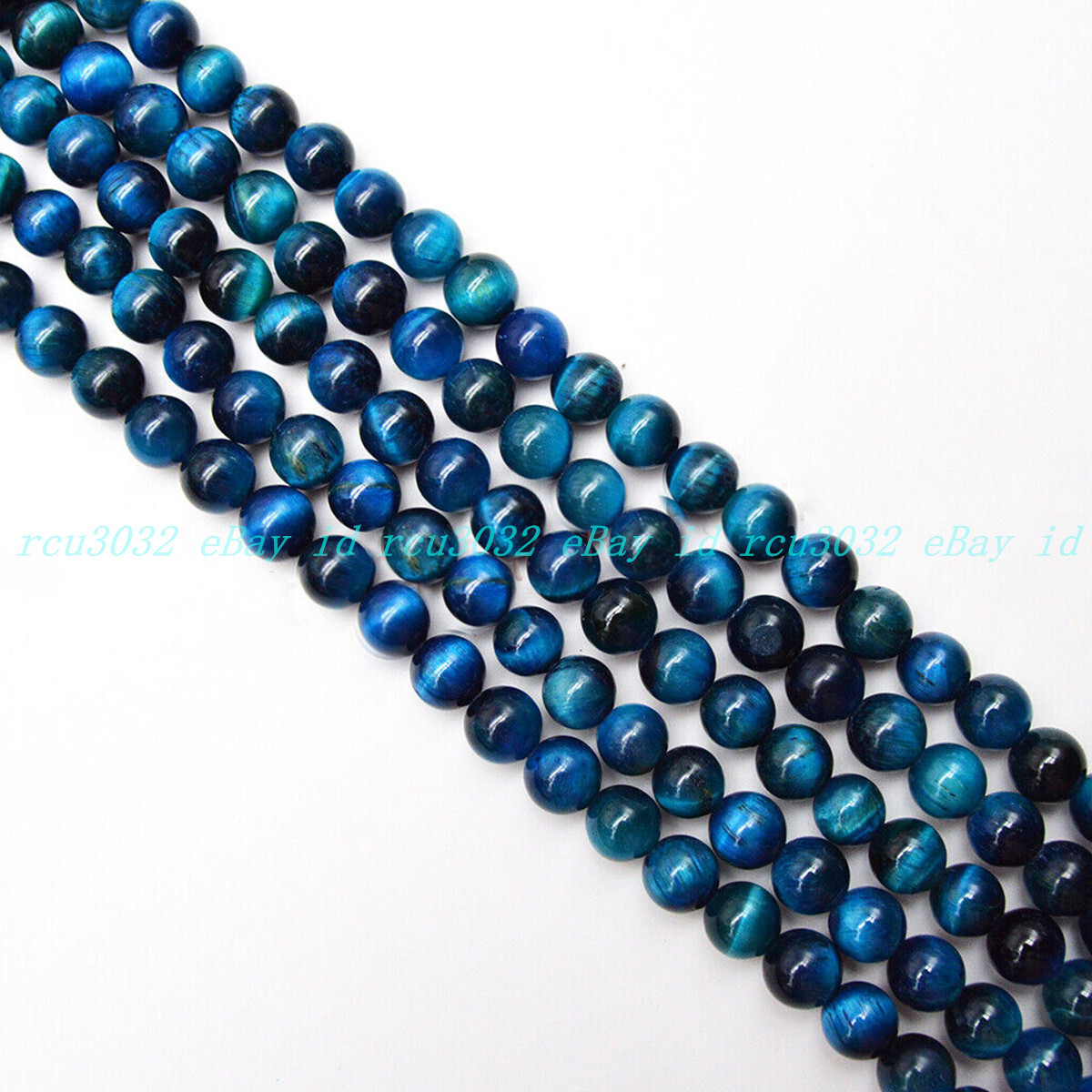 4/6/8/10mm Natural Light Blue Tiger’s Eye Gemstone Round Loose Beads Strand 15”
