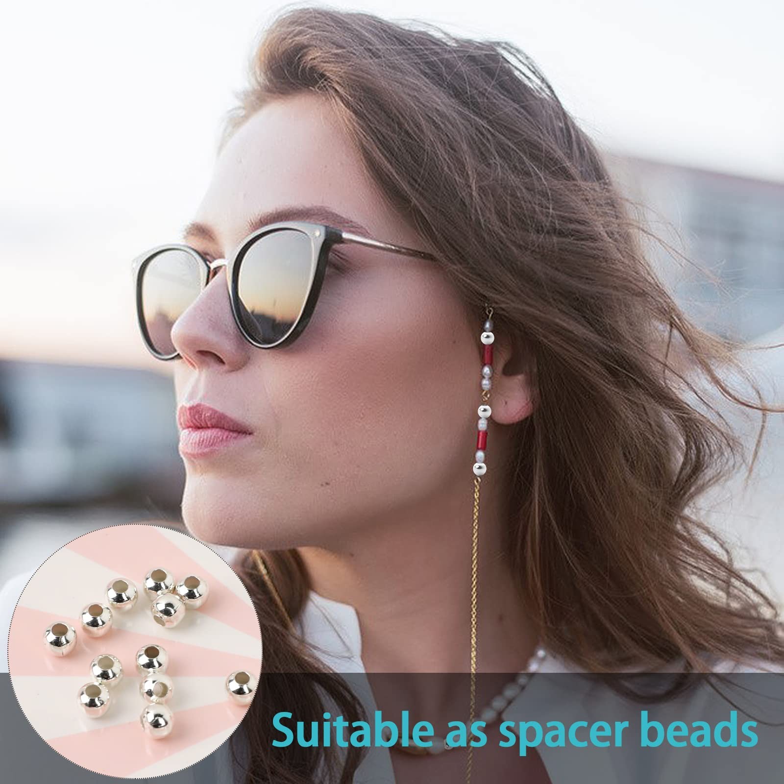 200pcs Silver Spacer Beads for Jewelry Making, 5mm Silver Plated Metal Beads …