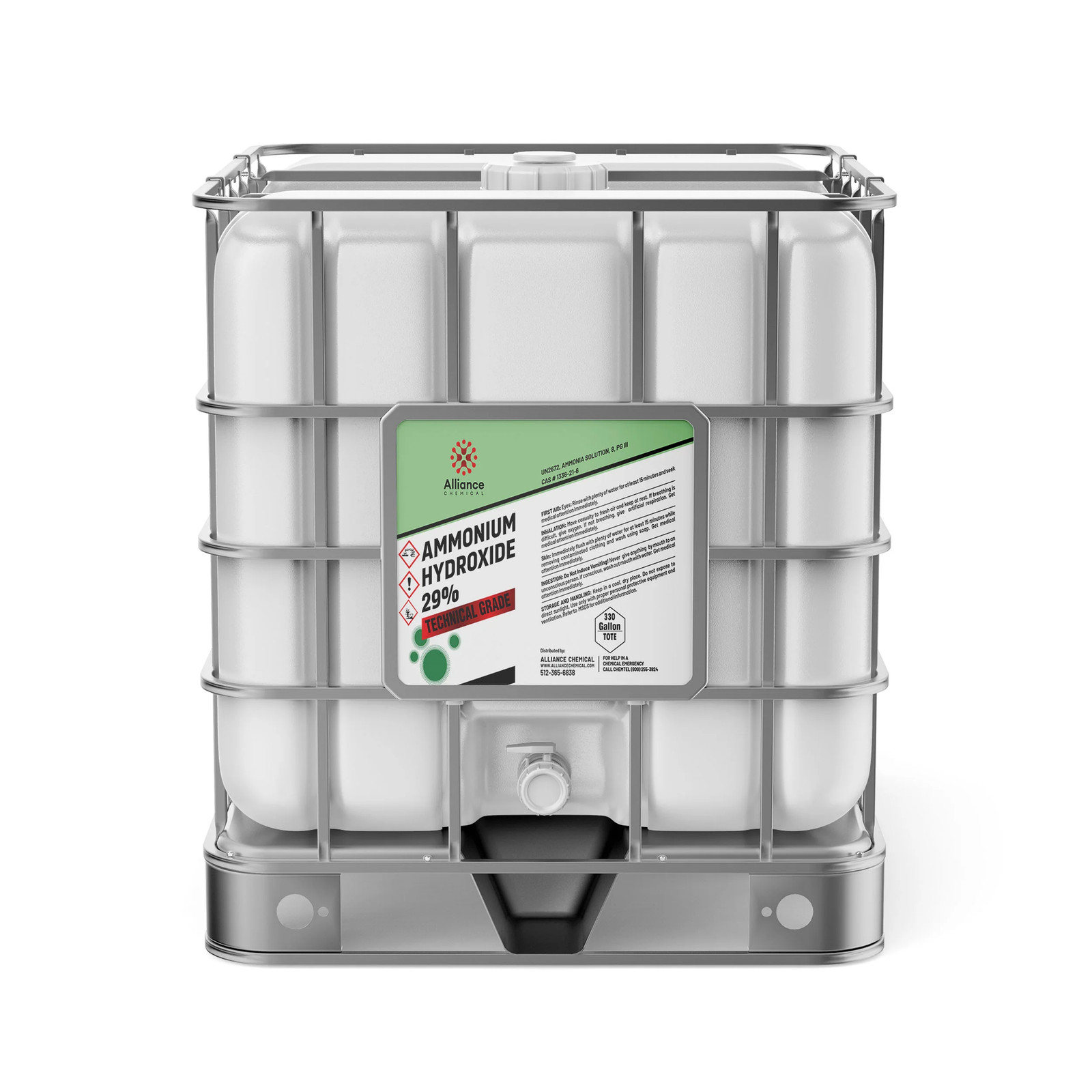 Ammonium Hydroxide 29% Technical Grade – 330 Gallon IBC Tote