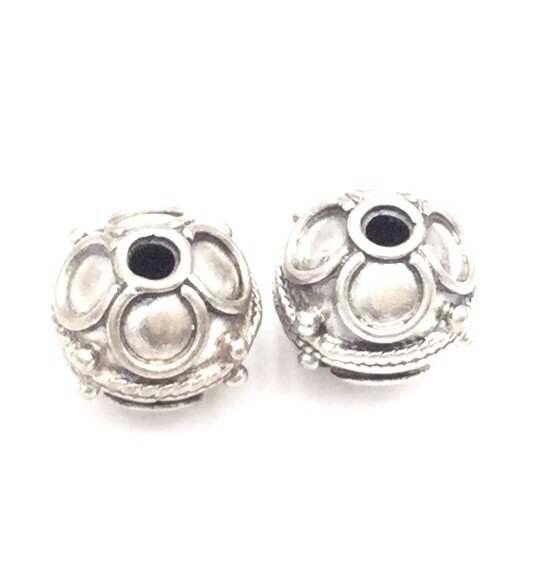 13mm round Bali Sterling Silver .925 with Ornate Design Bali Silver Beads