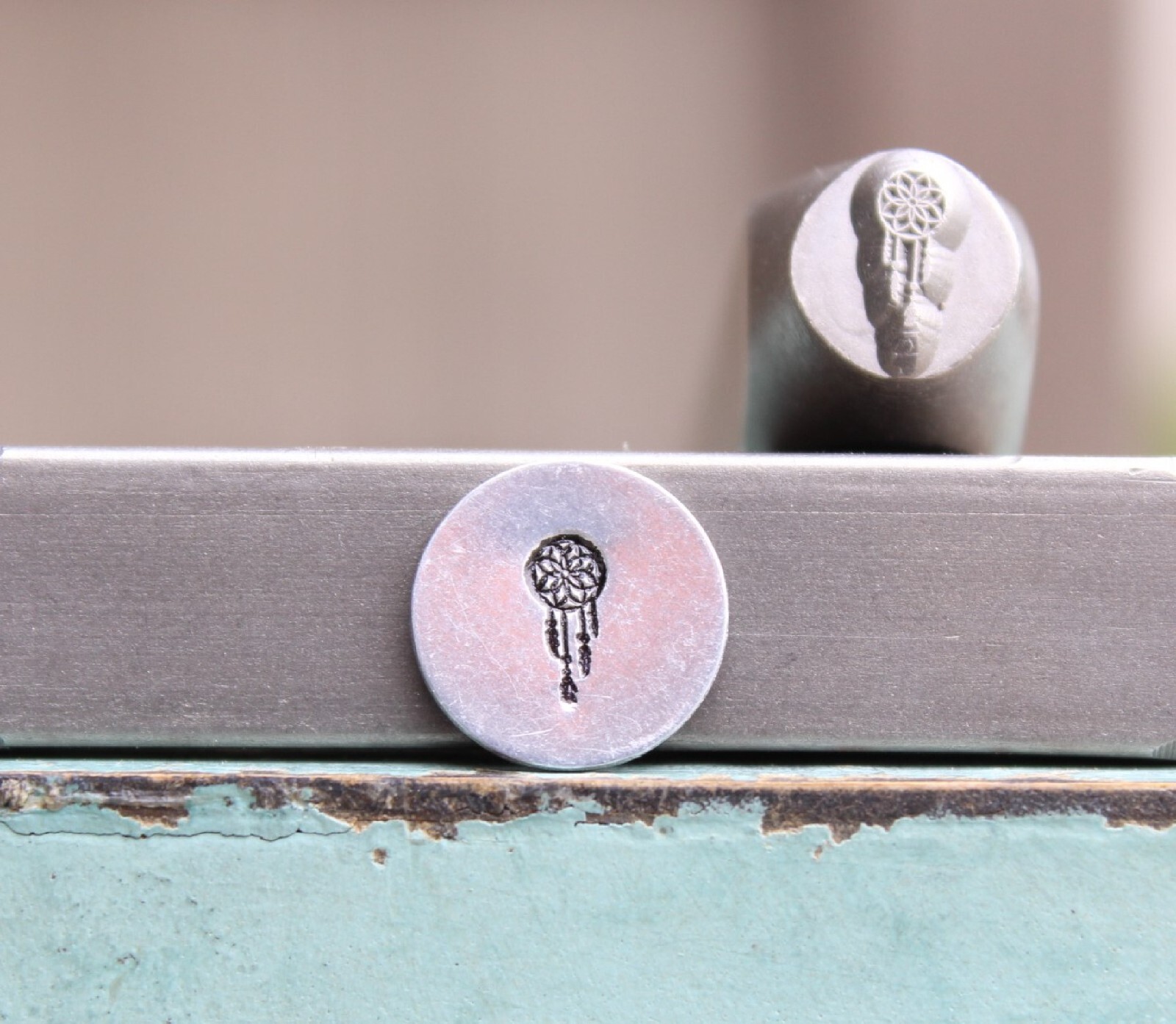 SUPPLY GUY 8mm Southwestern Dream Catcher Metal Punch Design Stamp SGCH-546