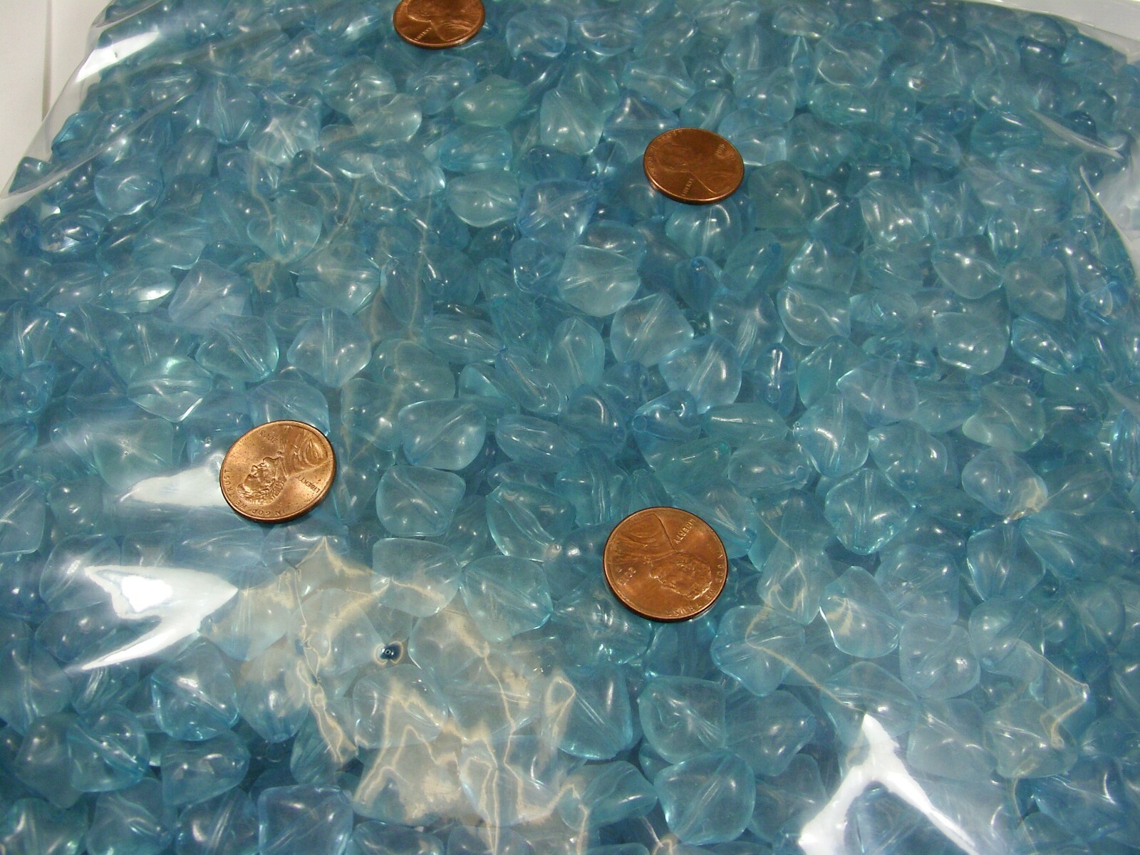 4 Pounds India Blue (7mm x 13mm x 15mm) Acrylic Beads Wholesale Bulk Lot (KD-7)
