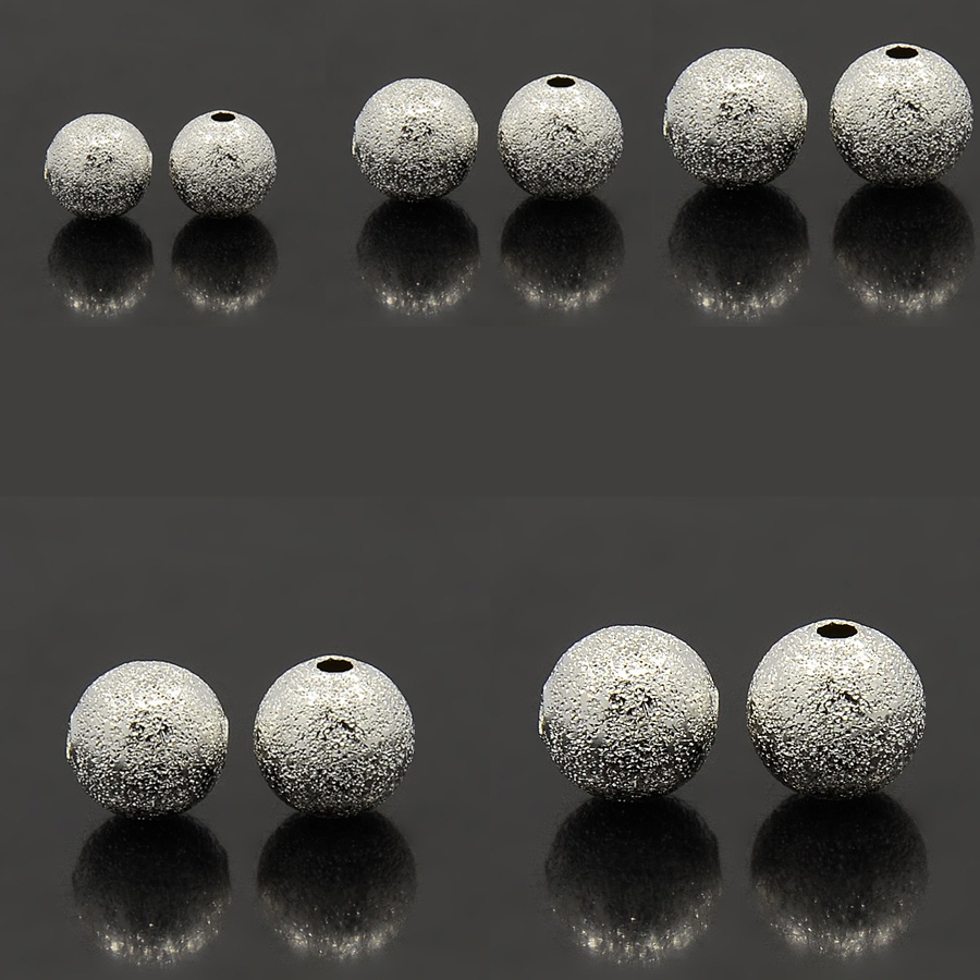 20 Silver Plated Brass Bumpy Round Textured Stardust Spacer Beads W/ 1.5mm Hole