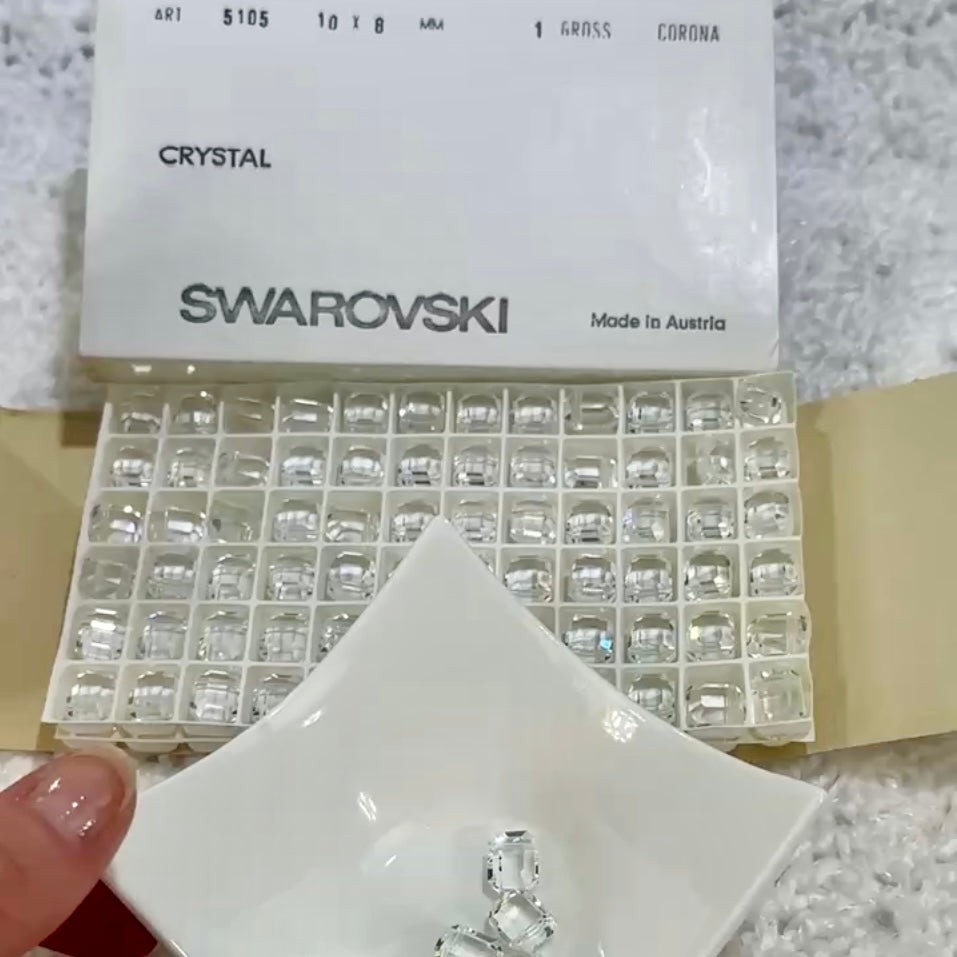 Swarovski Art.5105 8×6.5mm 10x8mm 12.5x10mm Crystal clear Octagon Side Drilled