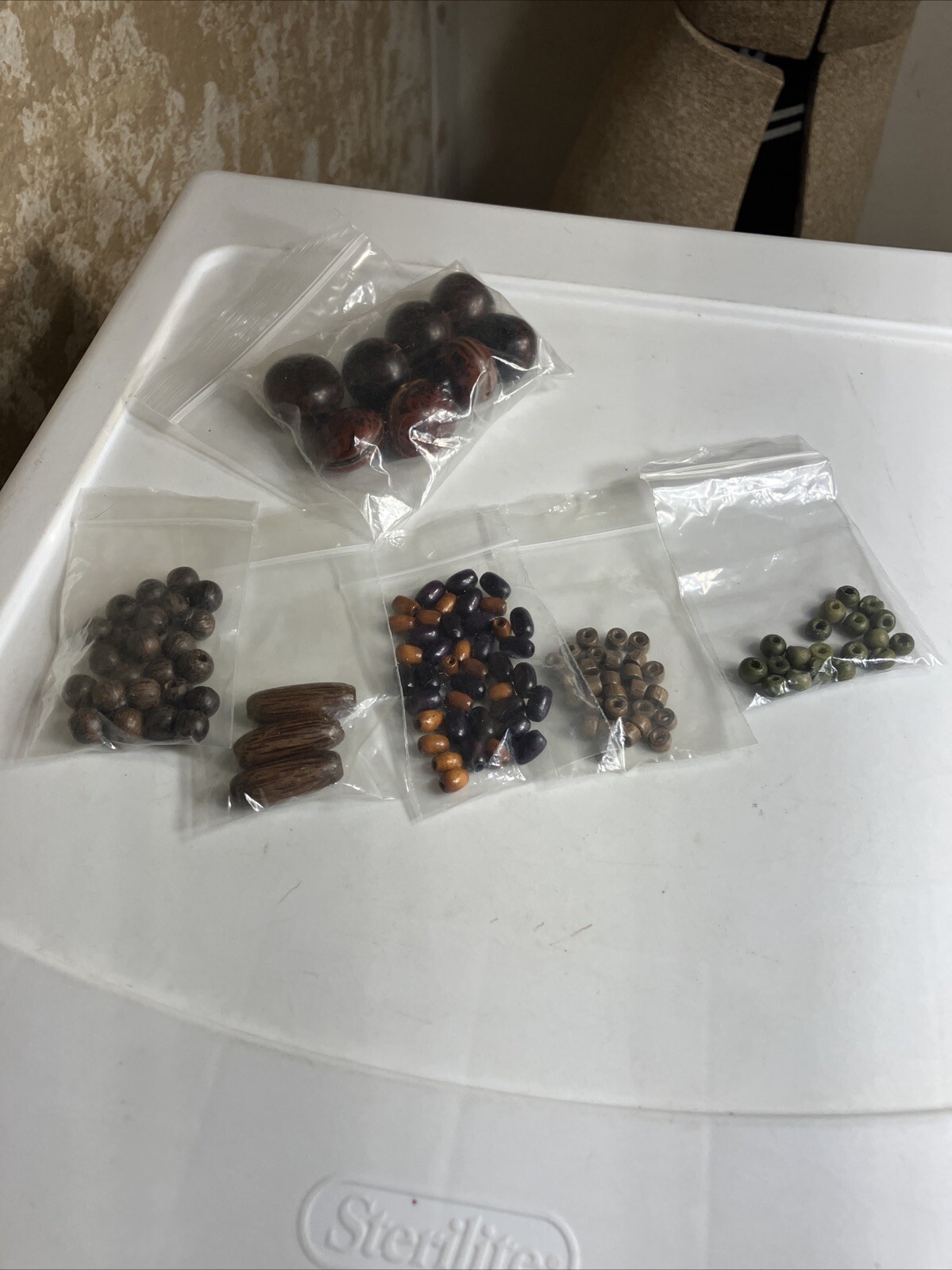 Lot of Vintage Beads & Seeds Wood & Other for Craft Pre-owned