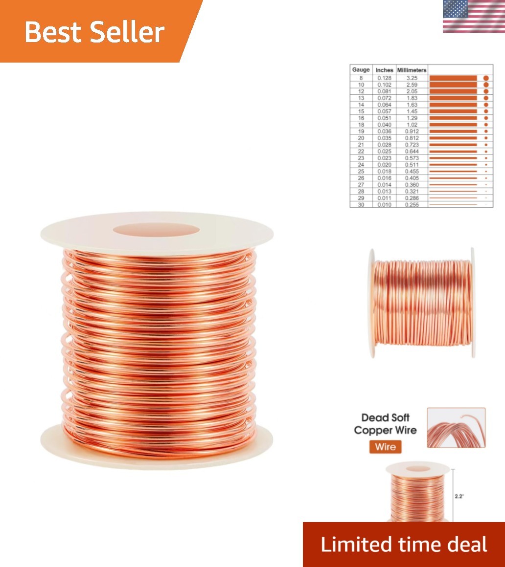 18 Gauge/ 1.0 mm 213 Feet 1 Pound 99.9% Dead Soft Copper Wire for Electrocult…