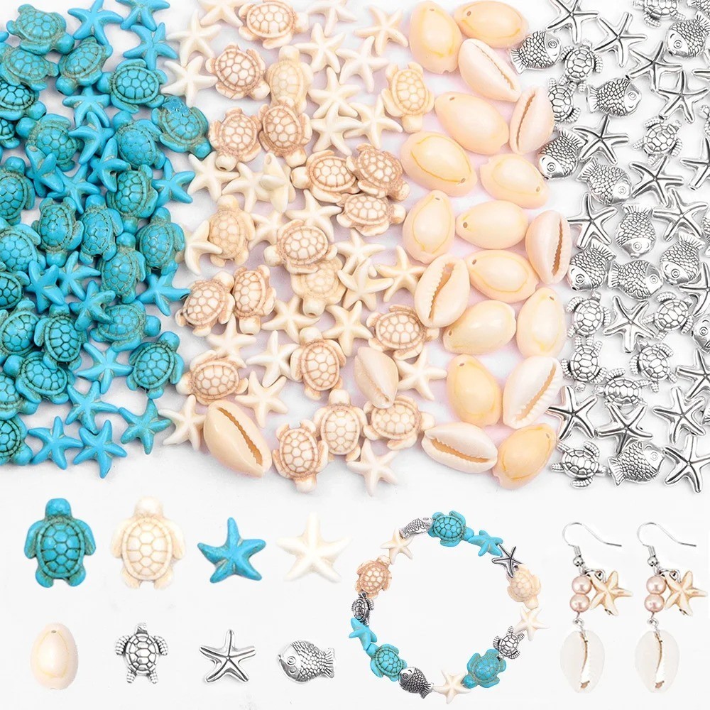 29/55/81Pcs Turtle Turquoise Beads for Bracelet Earrings Necklace DIY Jewelry