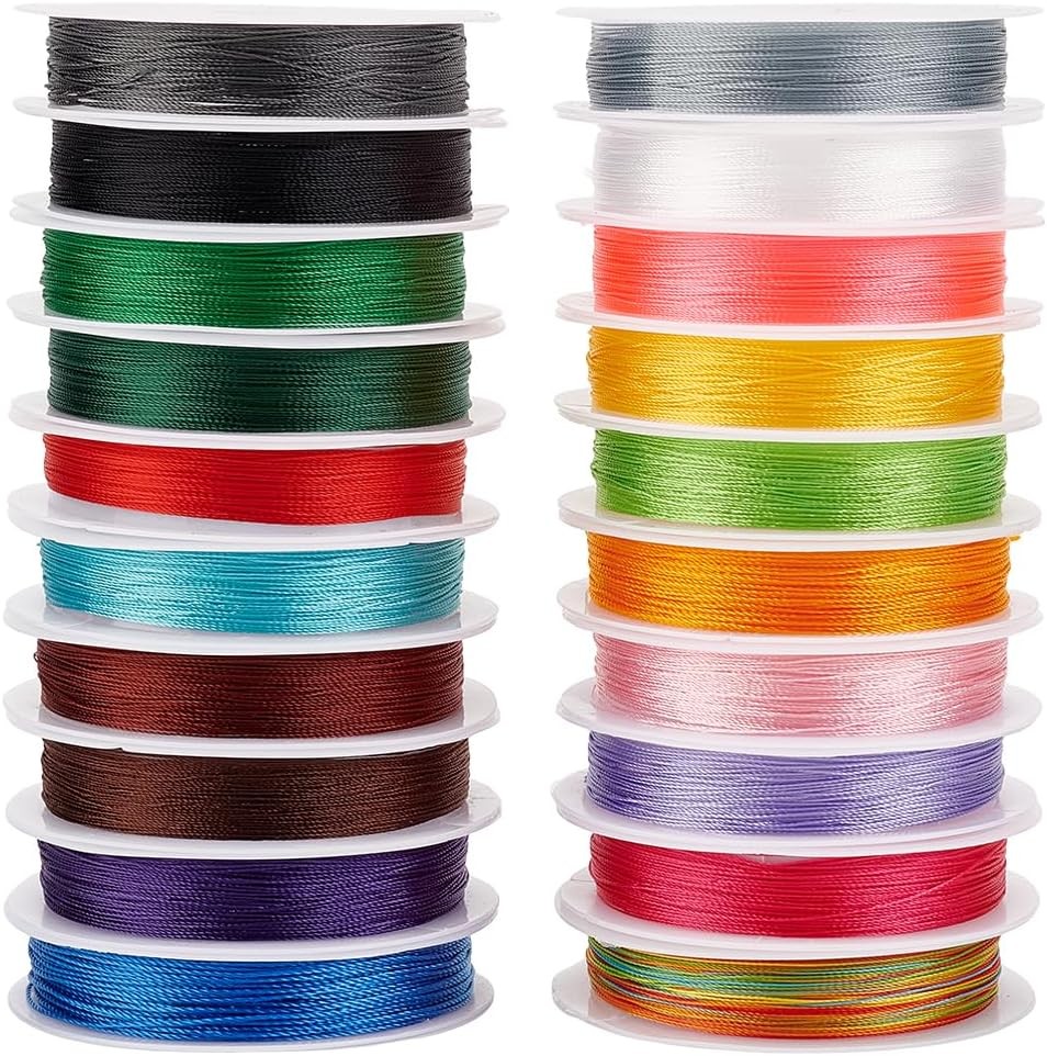 PH PandaHall 20 Colors 0.2 mm Beading String Chinese Knotting Cord Braided Beadi