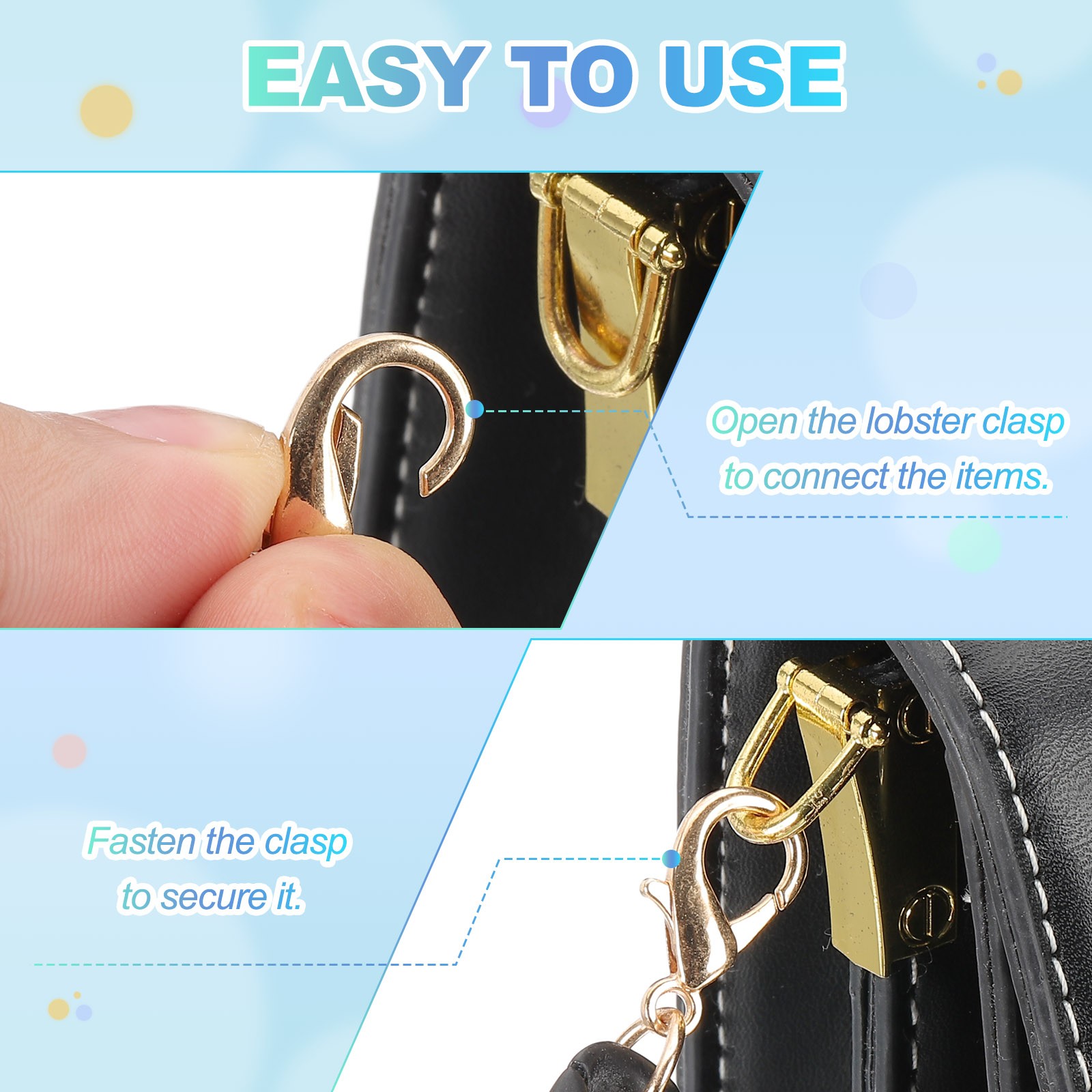 Acrylic Purse Chain 60cm Acrylic Chain Linking Rings Matte Black