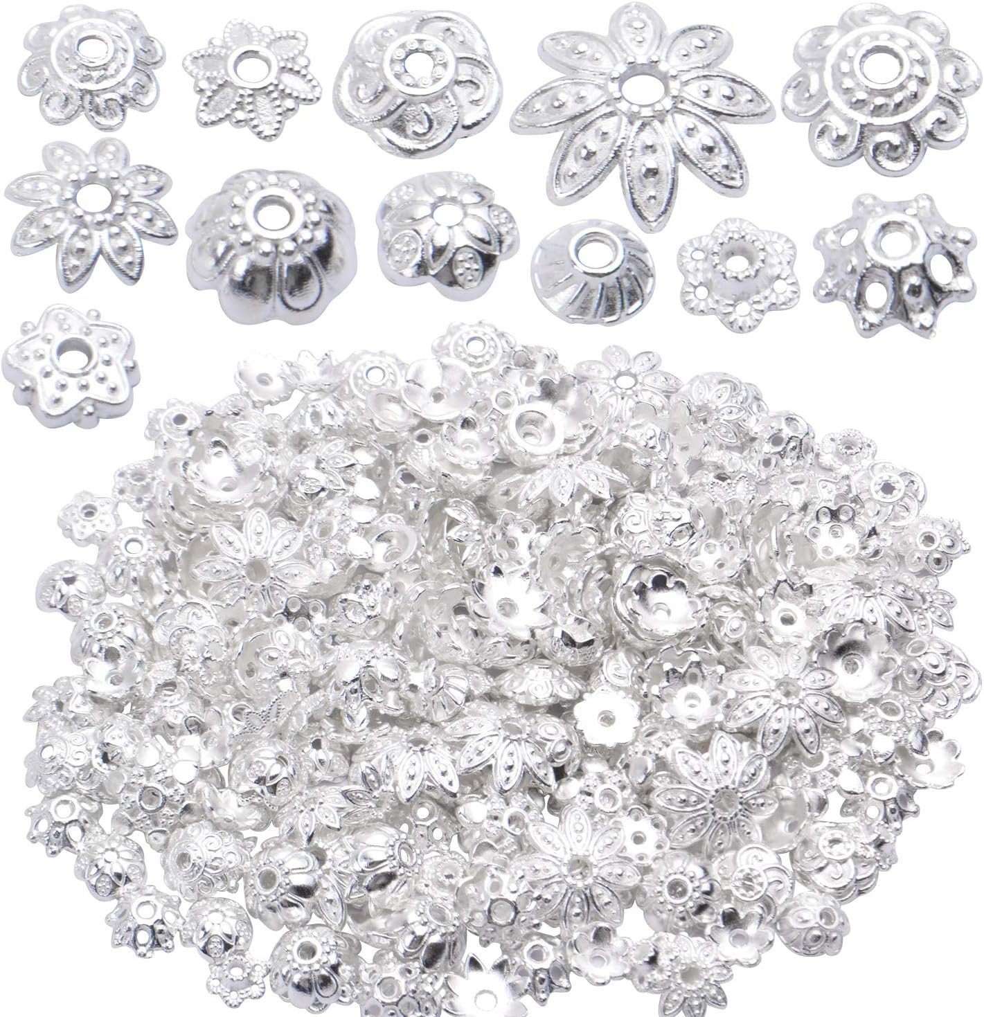 160-210pcs Bali Style Jewelry Making Metal Bead Caps Deluxe New Mix, 100