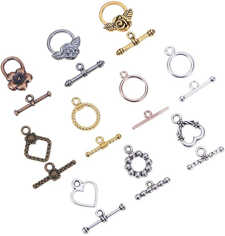 Easy-to-Use 100 Sets Mixed Style Toggle Clasps for Creative Jewelry Projects