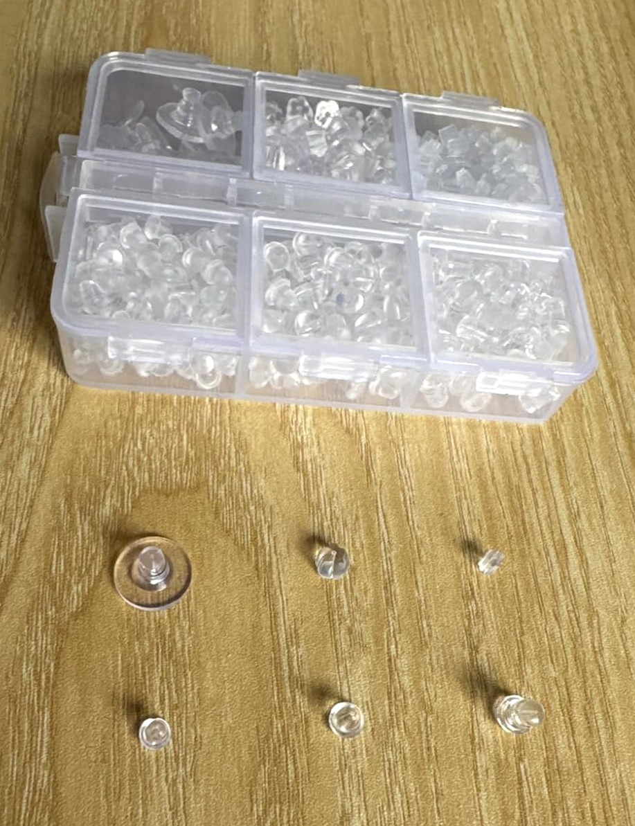 600 Pcs Clear Soft Earring Backings, 6 Styles Silicone Earring Backs for Studs