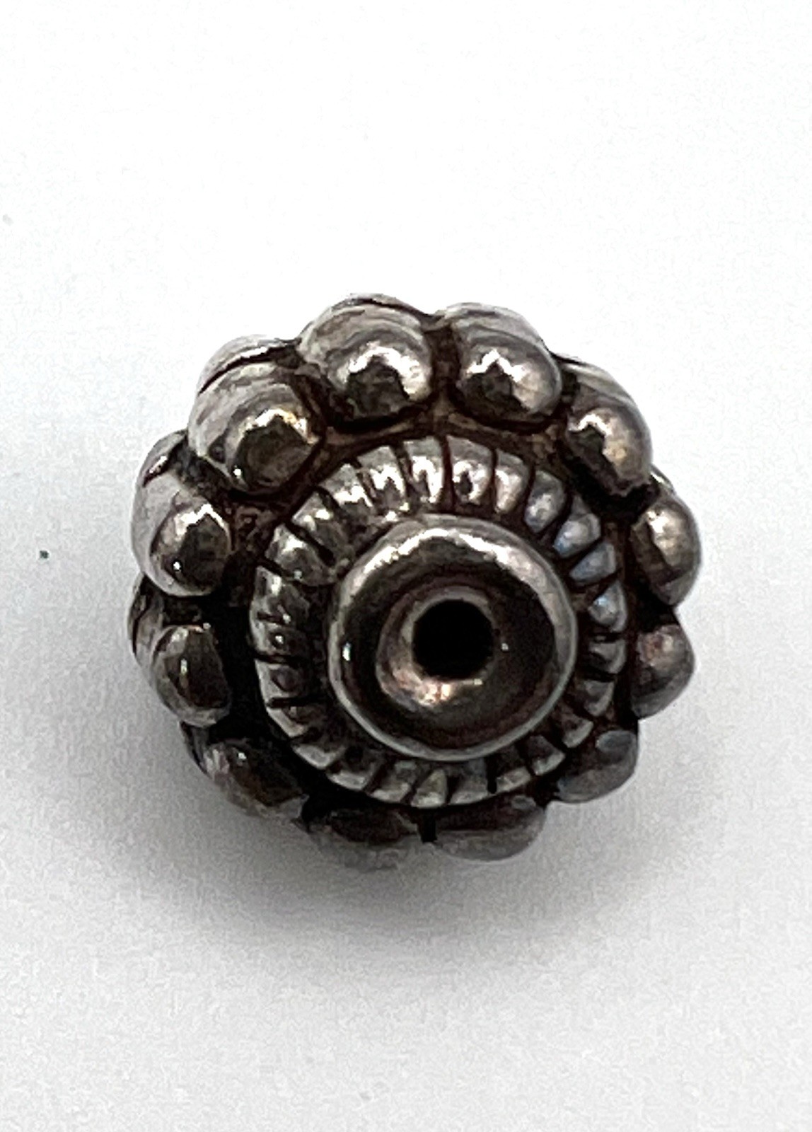 3 Sterling Silver Small Oxidized Bali Spacer Beads 9.5mm – SS112