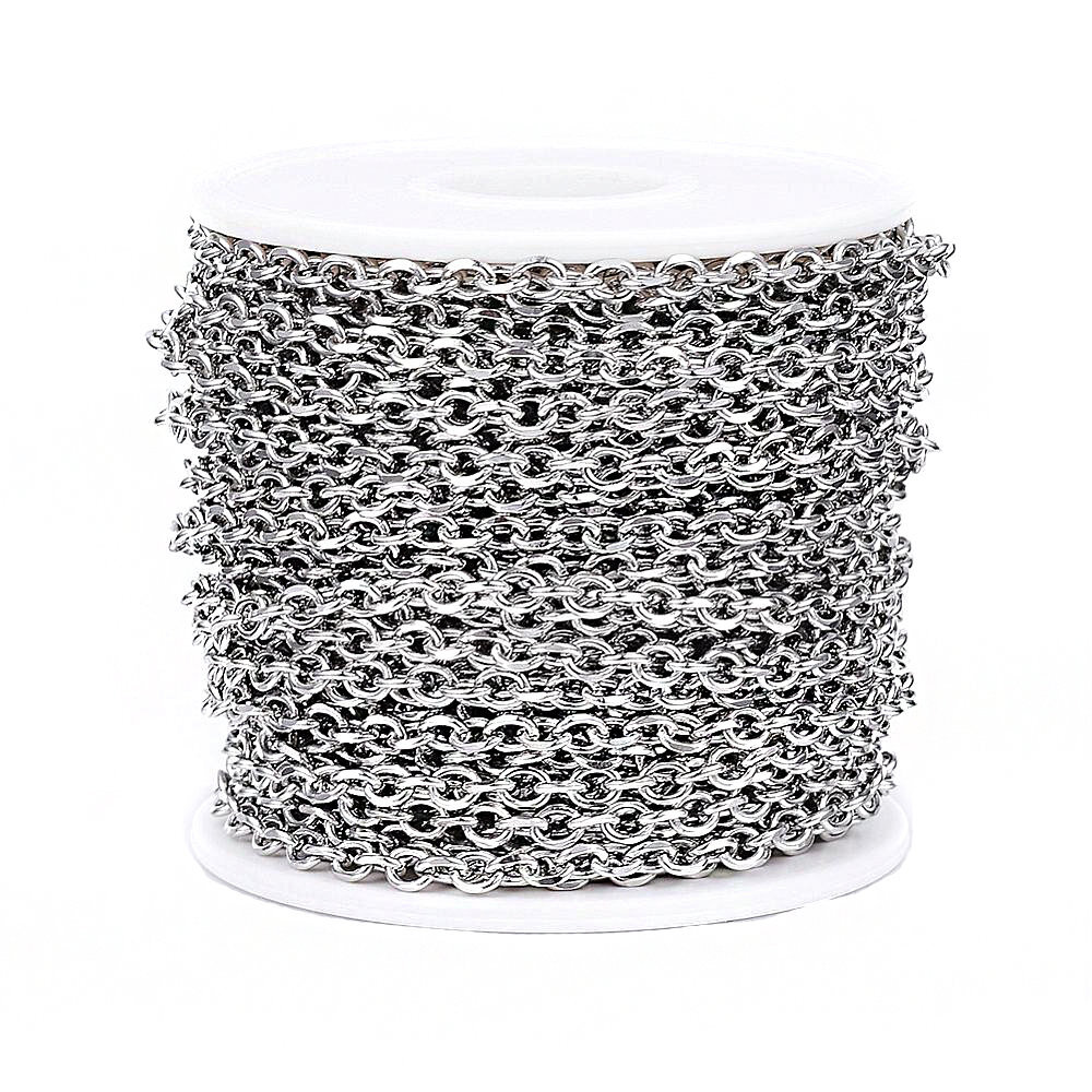 BULK Stainless Steel Cross Chain – 1 Meter 5mm x 4mm – 3.25 feet – FD559