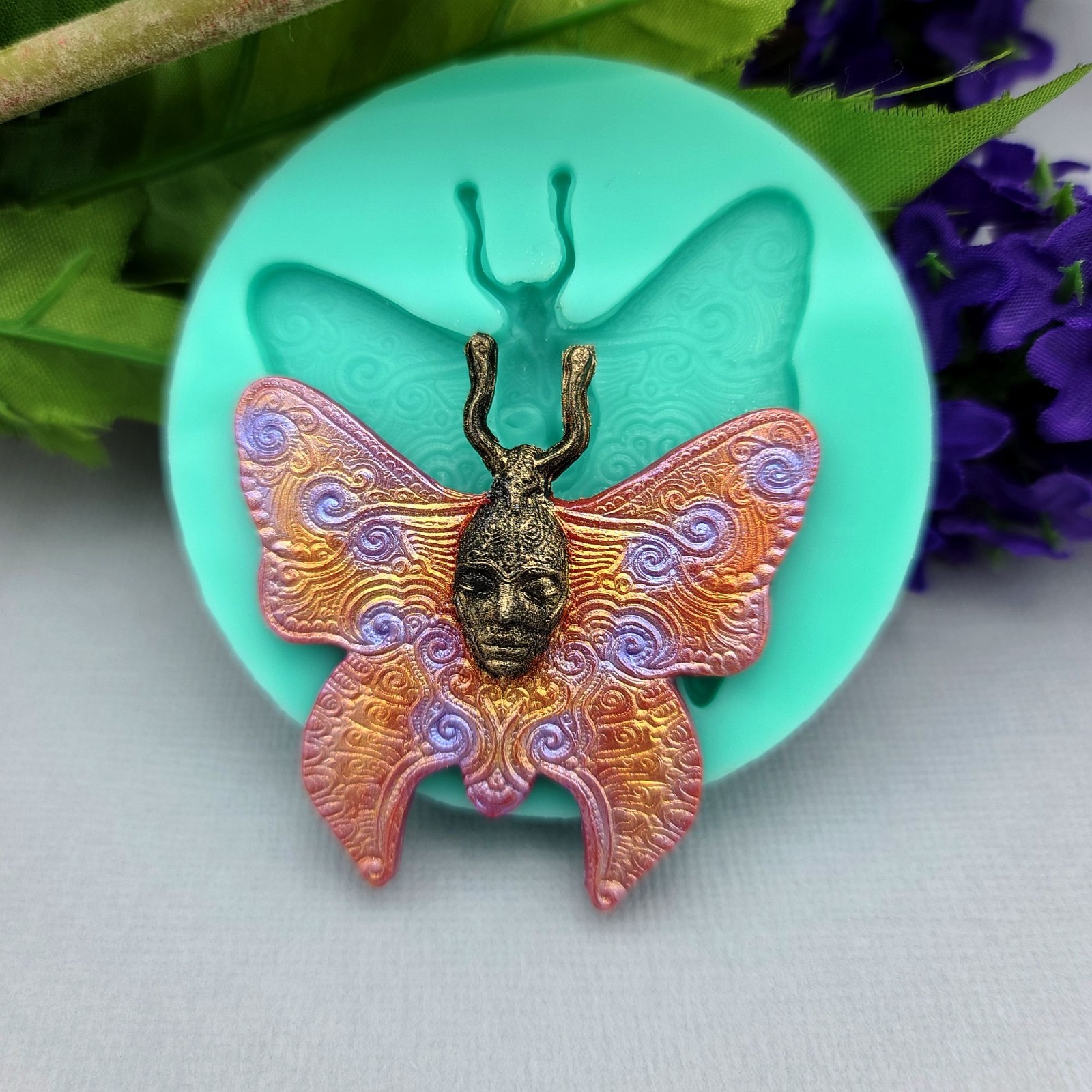 Silicone Mold Sleeping Butterfly Flexible for Crafts, Jewelry, Resin.