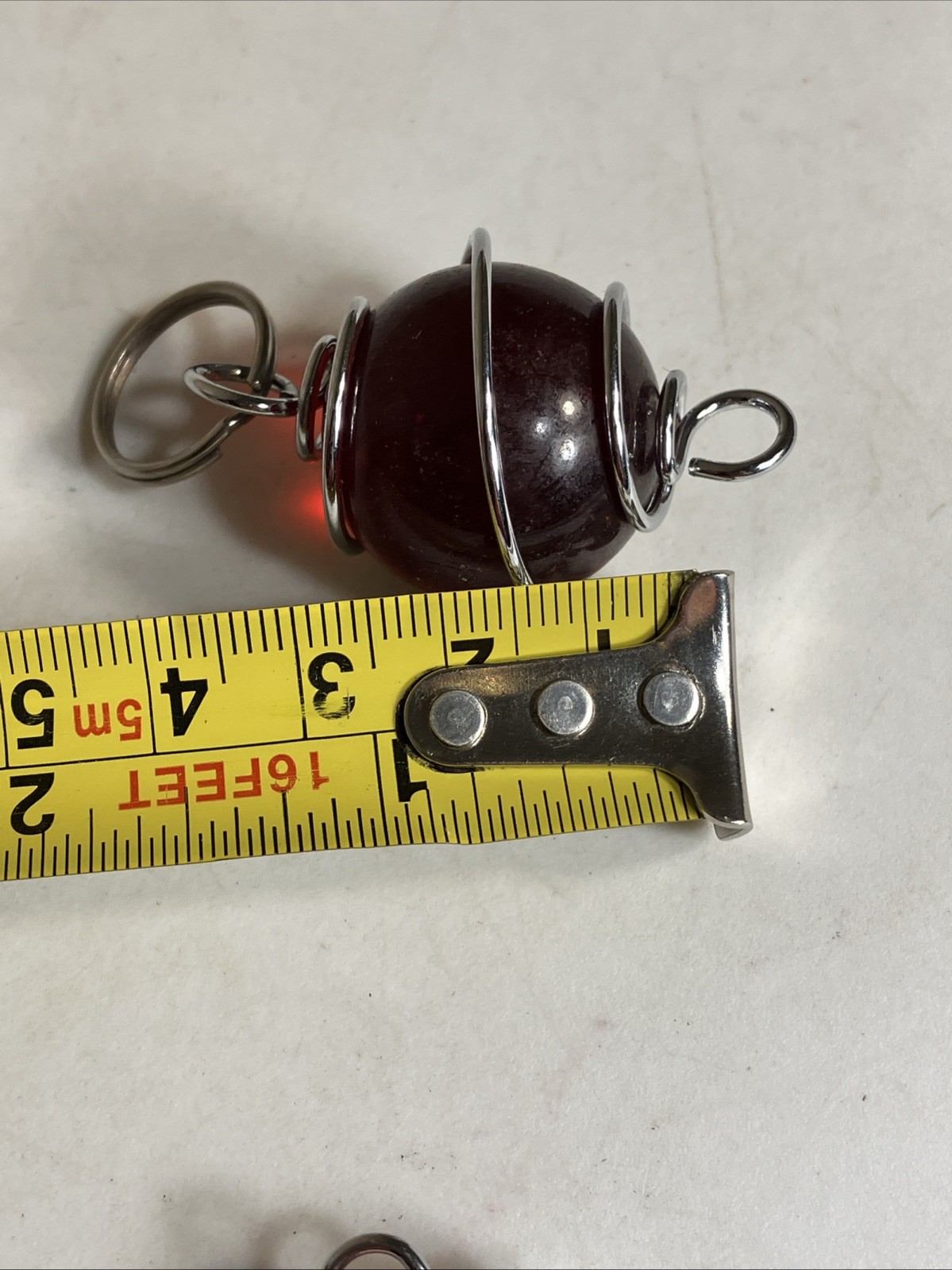 2 Large Beads For Craft Wrapped In Silver Tone Wire Vintage