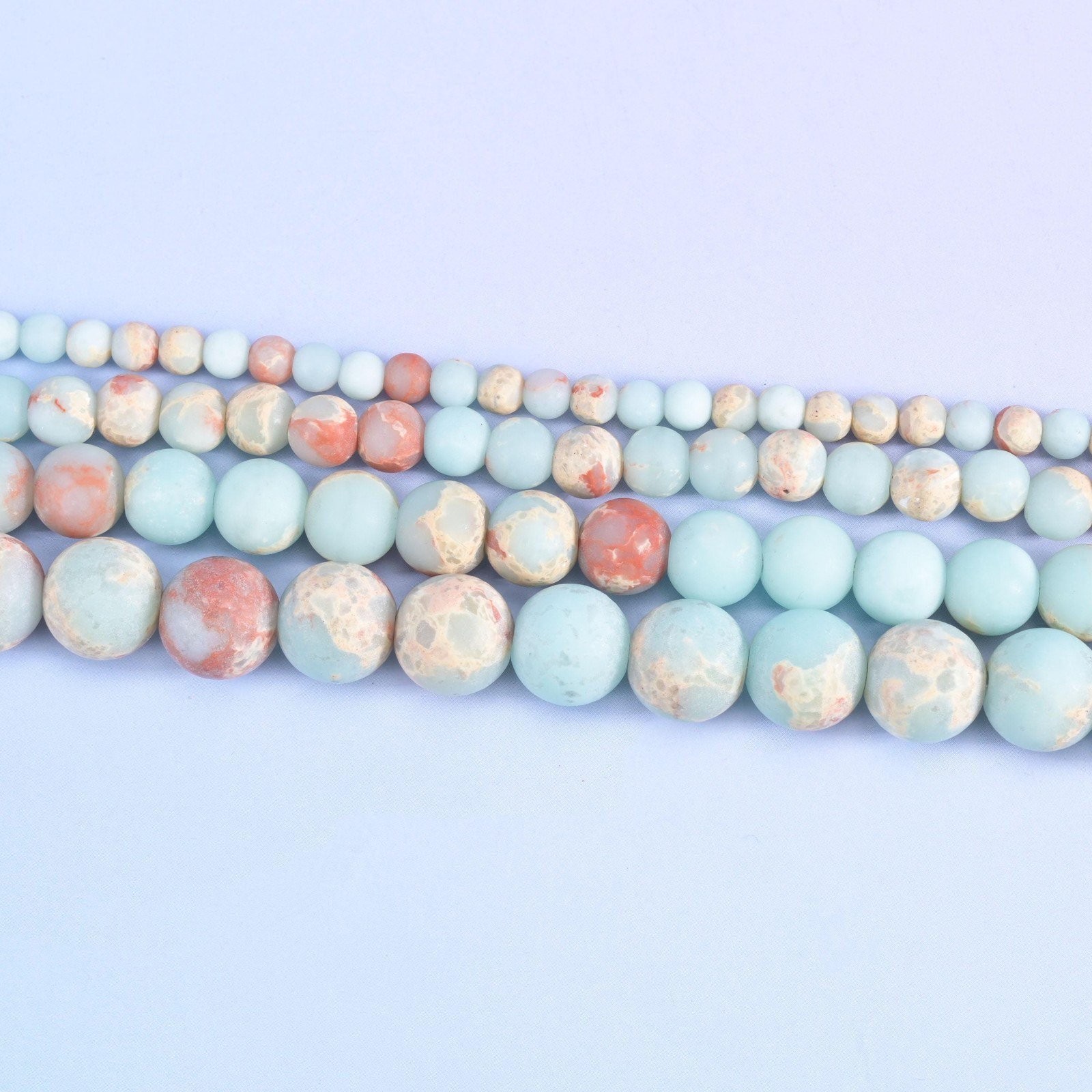 Blue Shoushan Stone Matte Round Beads 4mm 6mm 8mm 10mm 15 Inch Strand