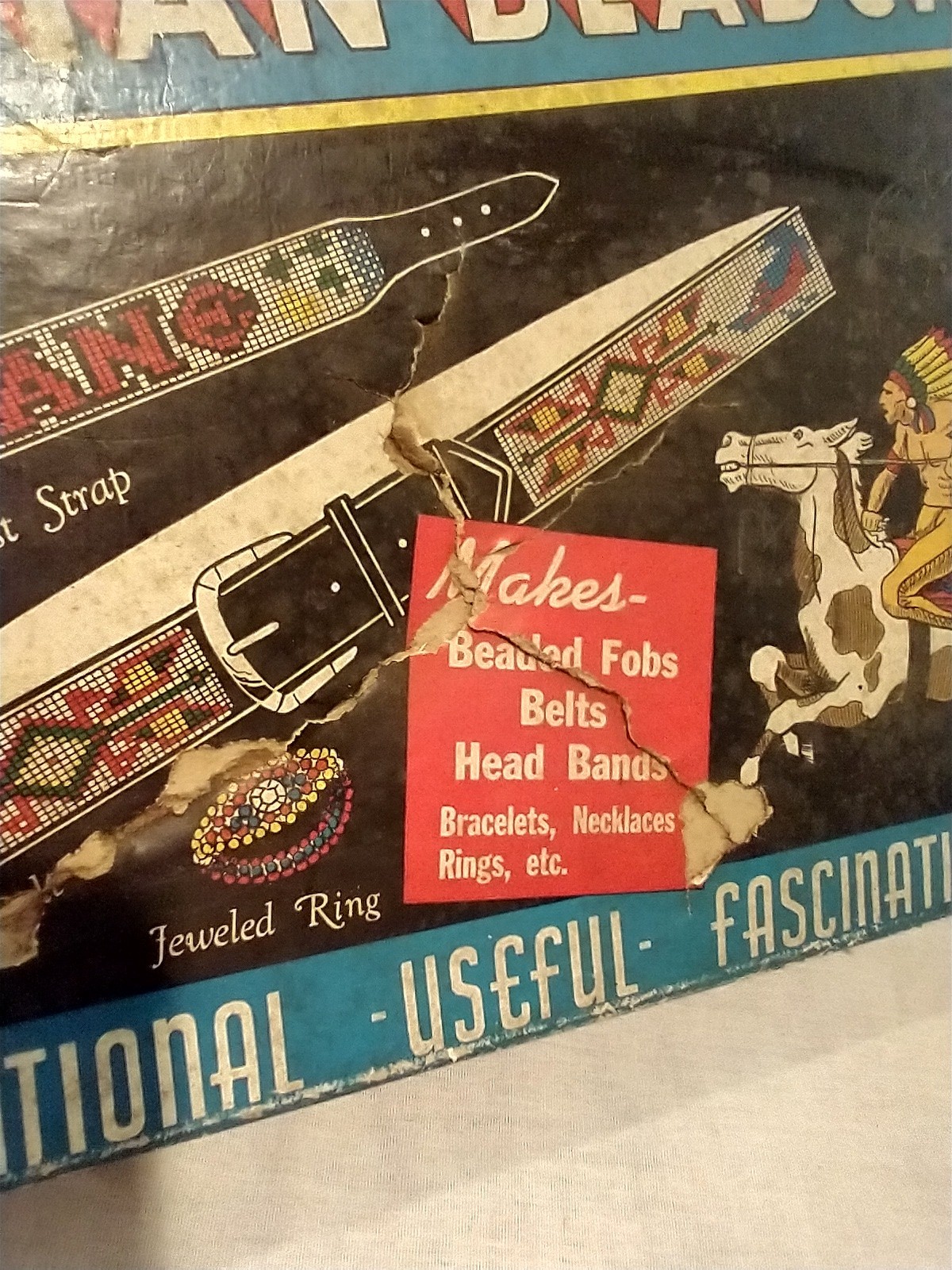 VINTAGE 1935 WALCO INDIAN BEADCRAFT KIT#200 In Original Box W/Instructions