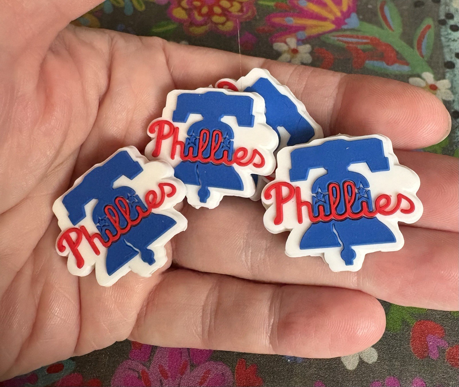 4 Piece PHILADELPHIA Baseball Team Silicone Focal Beads DIY Jewelry Pens+