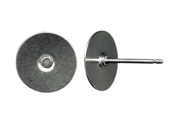 Titanium Earring Posts with 10mm Pads (stainless ) HypoAllergenic with Ear Nuts