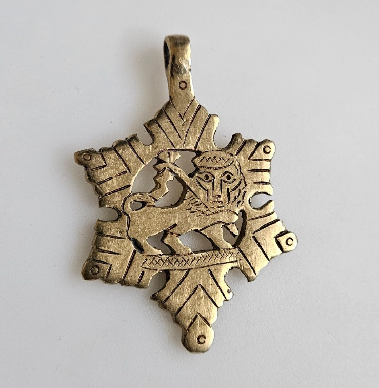 Ethiopian Lion of Judah pendant Ethiopian pendant brass pendant