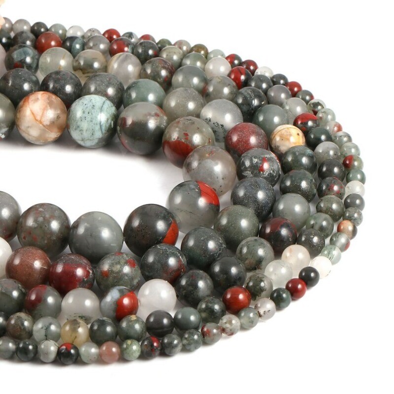 4/6/8/10/12mm Genuine Natural African Bloodstone Beads for Jewelry Making DIY