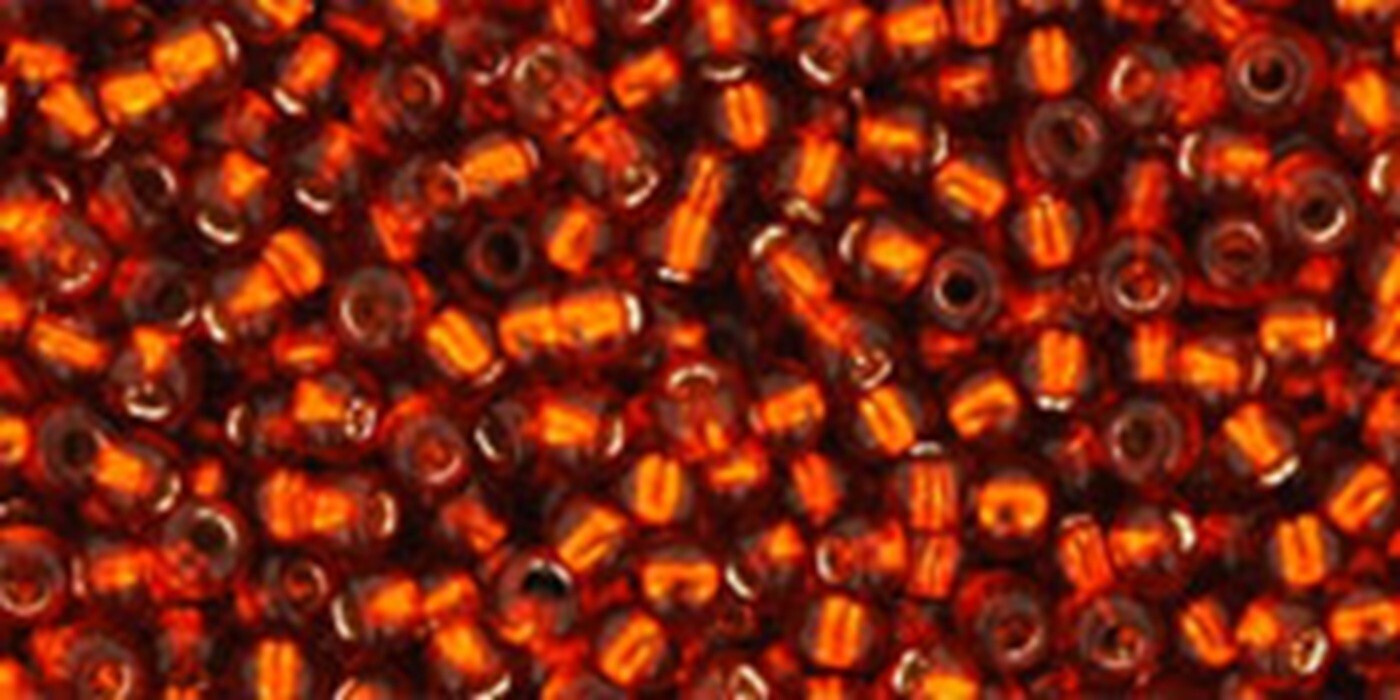 11/0, Toho Seeds, #2208, Silver-Lined BURNT ORANGE, 10g, TR-11-2208