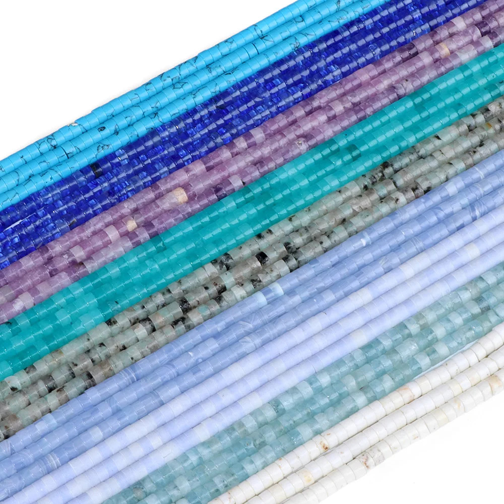 Crystal Disc Beads 4x2mm Tiny Blue Flat Round Rondelle Spacer Beads DIY Jewelry
