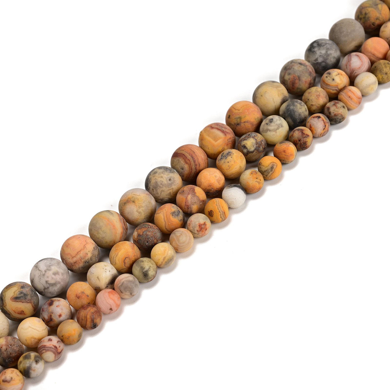Yellow Crazy Lace Agate Matte Round Beads 4mm 6mm 8mm 10mm 12mm 15.5″ Strand