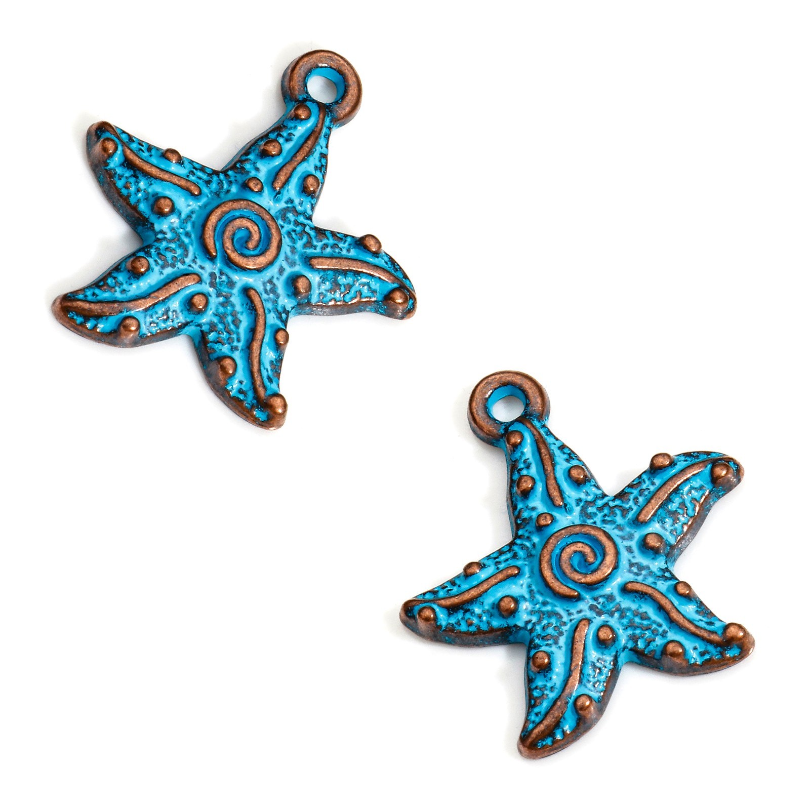 Mermaid Charms 20mm Blue Copper Ocean Beach Pendants C929135 – 10, 20 Or 50PCs