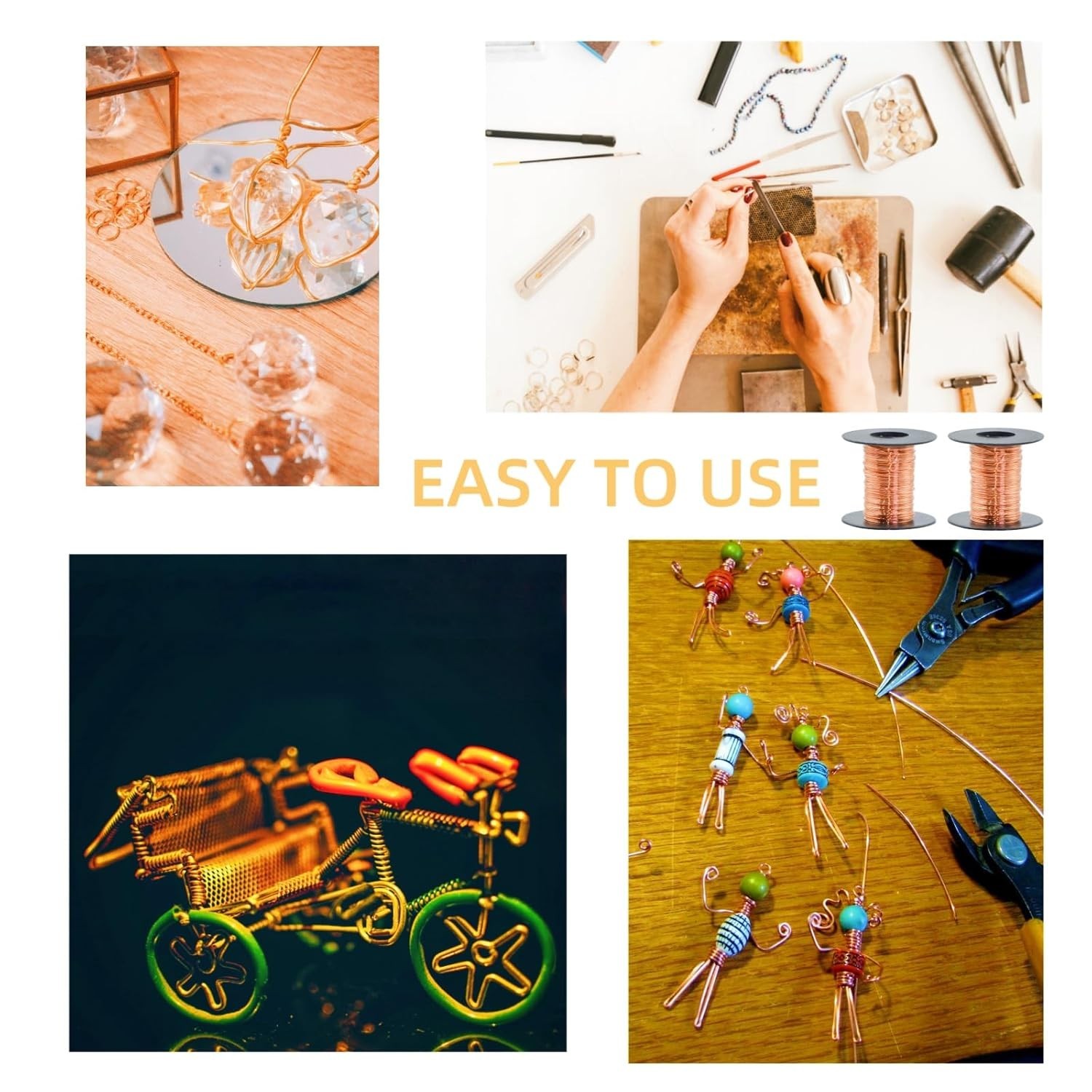 99.9% Pure Copper Wire – 2 Rolls of 200ft 24 Gauge for Jewelry & More