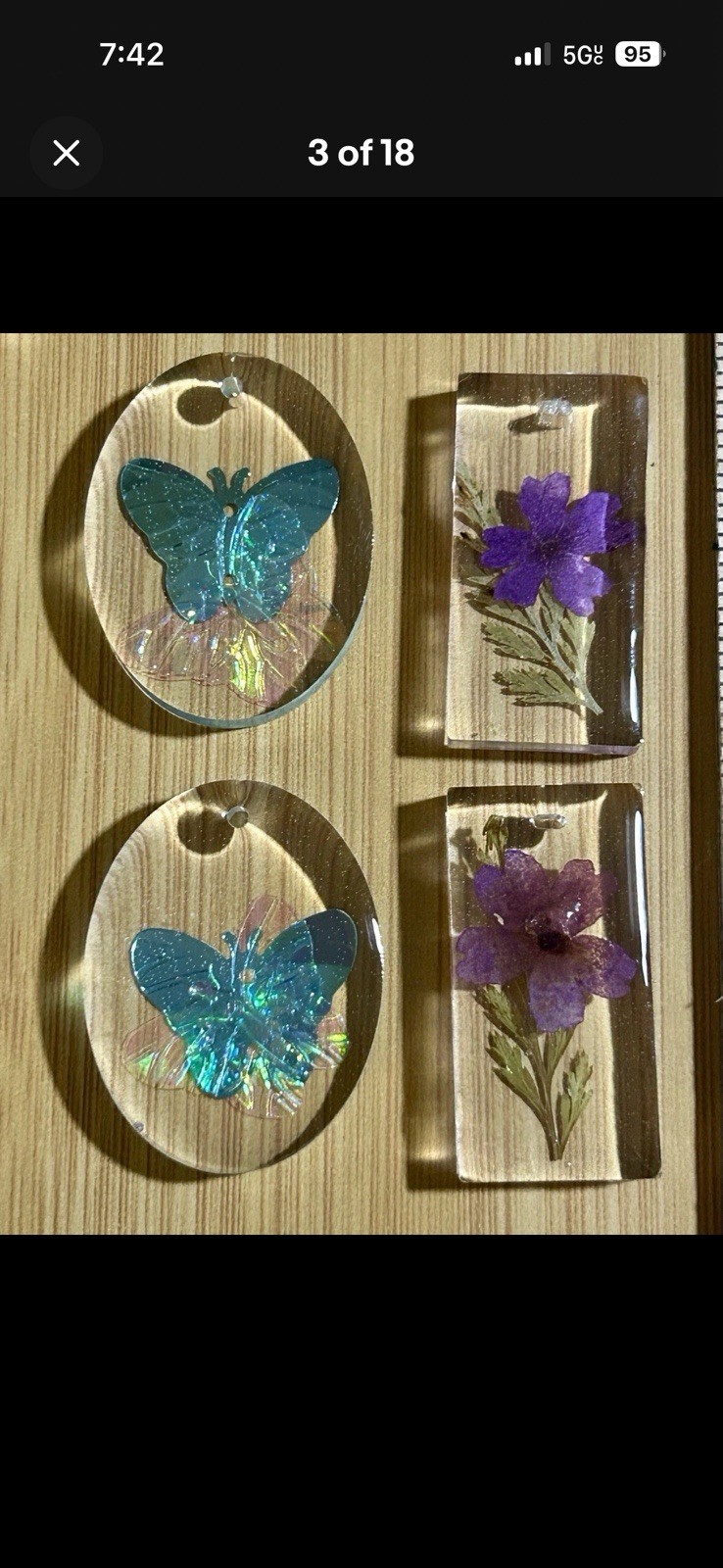 25 Clear Resin Pendants For Jeweler Making