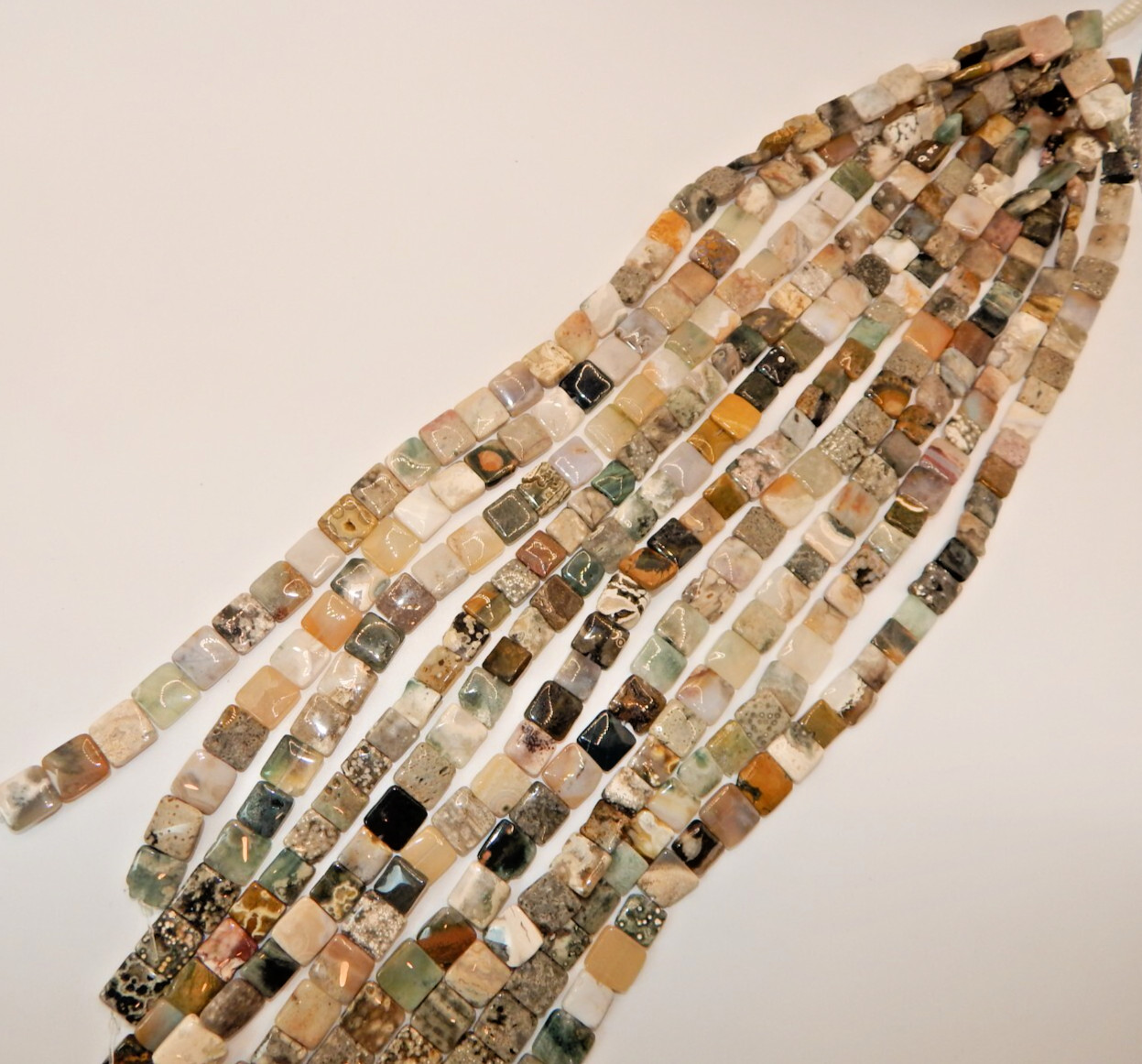 Ocean Jasper approx 16mm x 16mm Chicklet Beads (16 in strand)