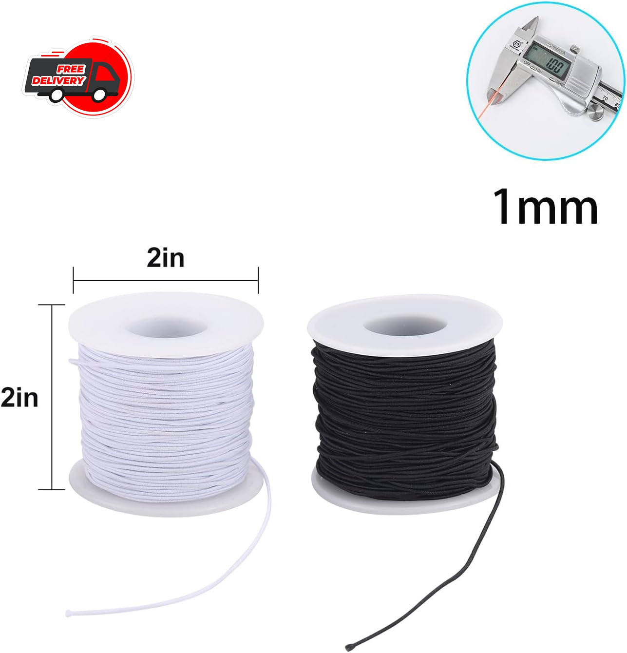 Stretchy String for Bracelets, 2 Rolls (1.0mm) 330 Feet Sturdy Elastic String C
