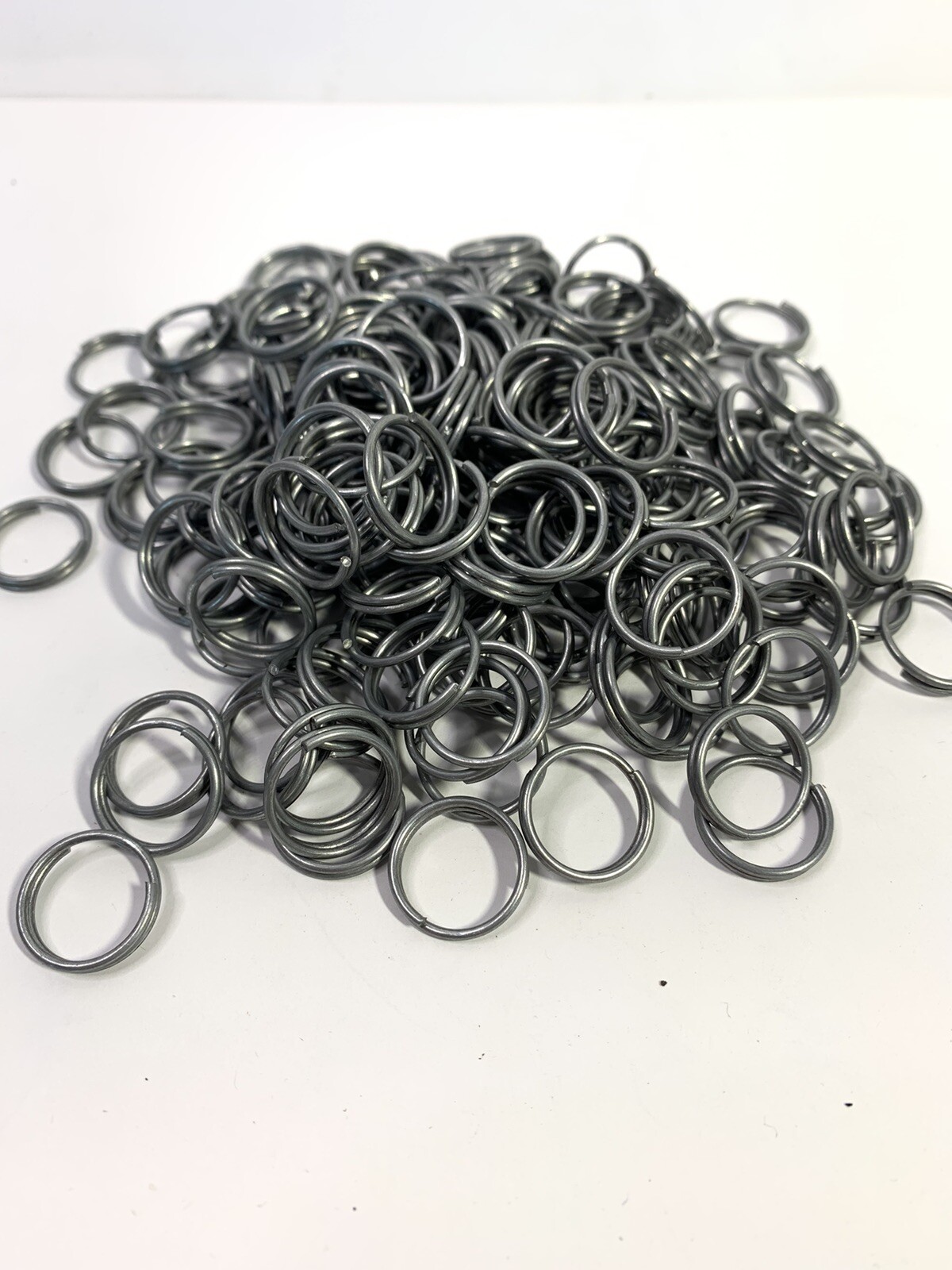 200 Gray Steel Split Key Tag Rings Loops 15mm Approx 5/8″