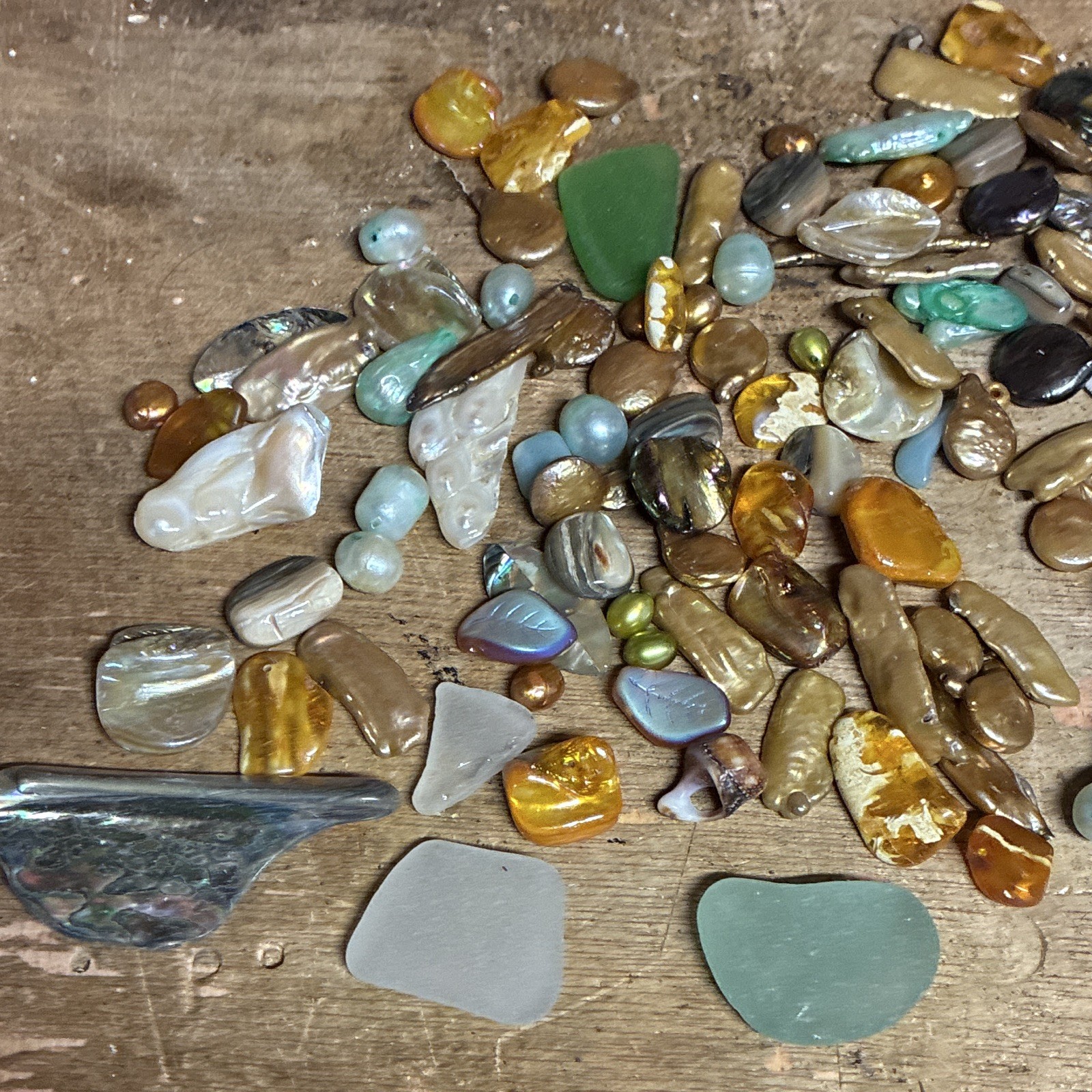 Loose Multicolor Pearl & Stone Beads Lot for Jewelry Making