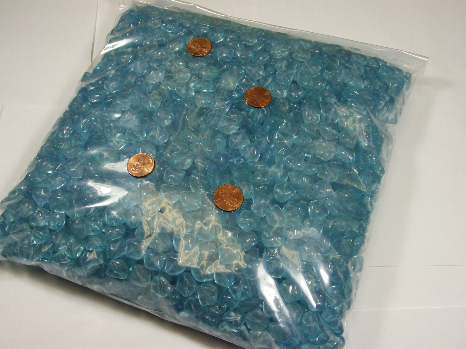 4 Pounds India Blue (7mm x 13mm x 15mm) Acrylic Beads Wholesale Bulk Lot (KD-7)