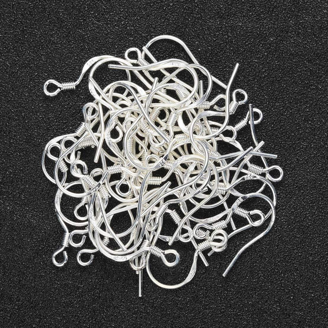 48Pcs/24Pairs 925 Sterling Silver Earring Hooks Hypoallergenic Silver Jewelry…