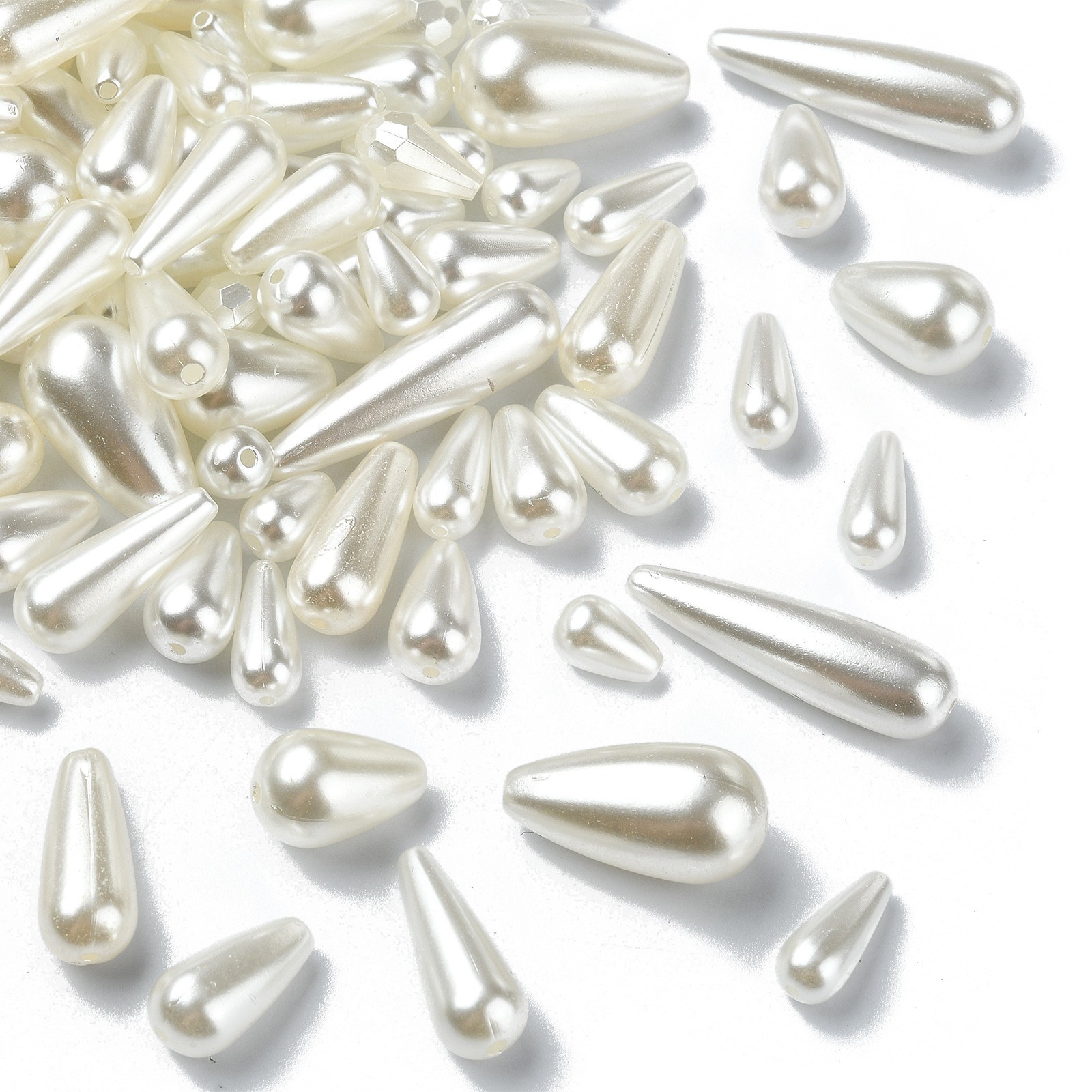 180pcs Teardrop Bead Water Drop Shape Bead Plastic Pearl Loose Beads for Jewelry