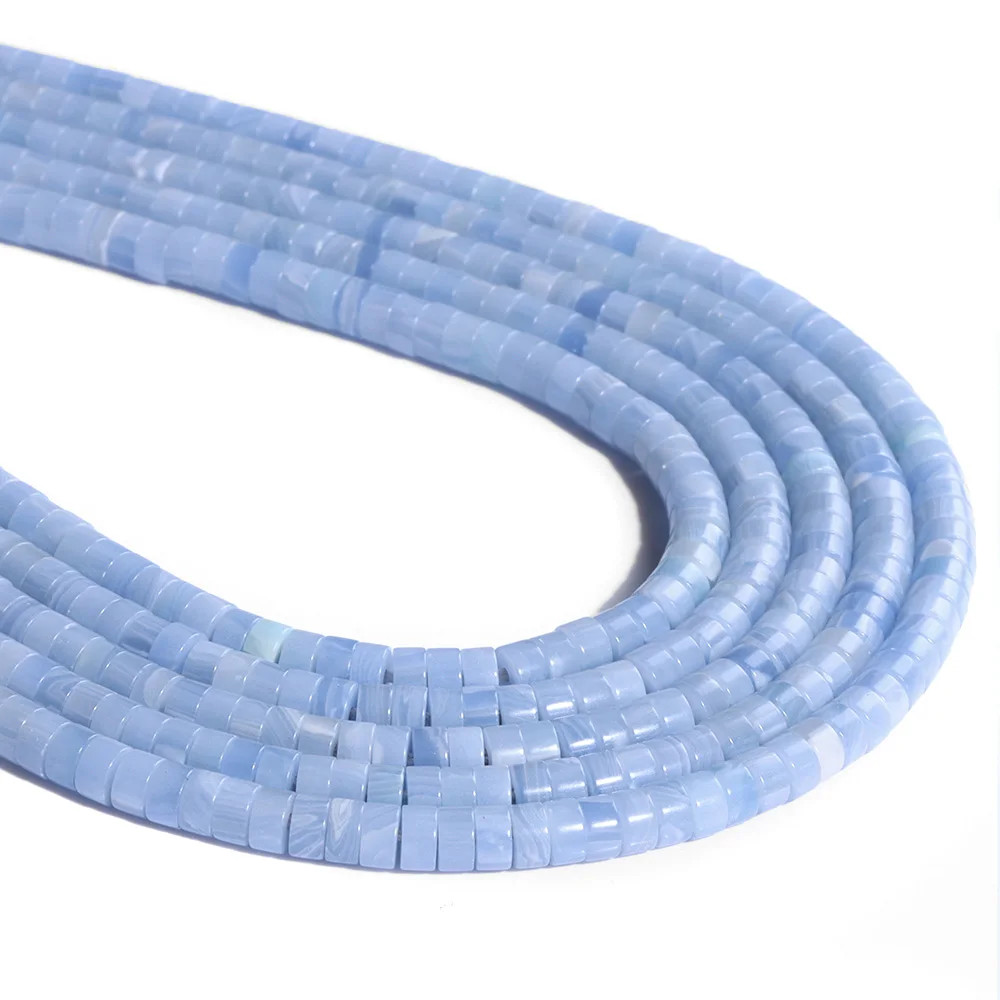 Crystal Disc Beads 4x2mm Tiny Blue Flat Round Rondelle Spacer Beads DIY Jewelry