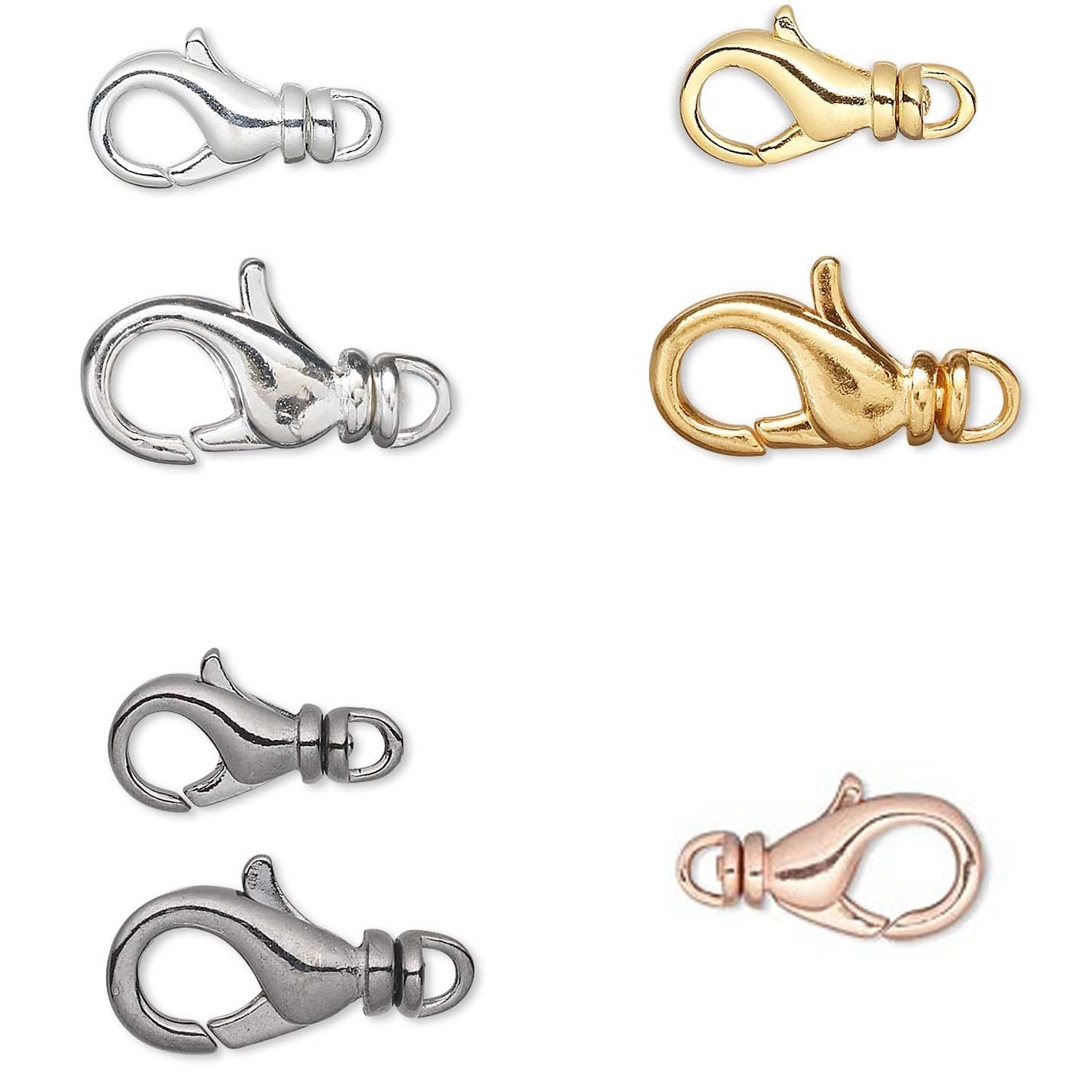 10 Plated Lobster Claw Trigger Clasps With Swivel for Jewelry Sizes Small – Big