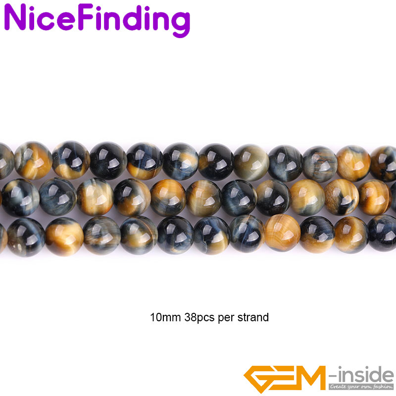 Natural AAA Grade Dream Lace Tiger’s Eye Round Loose Beads Jewelry Making 15”