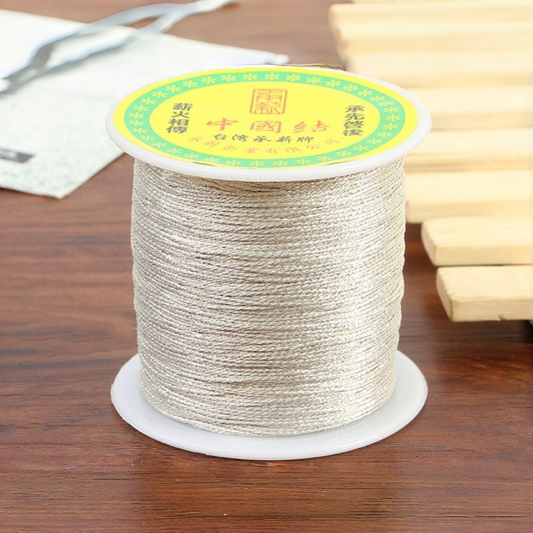 One Spool Metallic Gold Silver Nylon Twine Thread String Jewelry Beading Braided