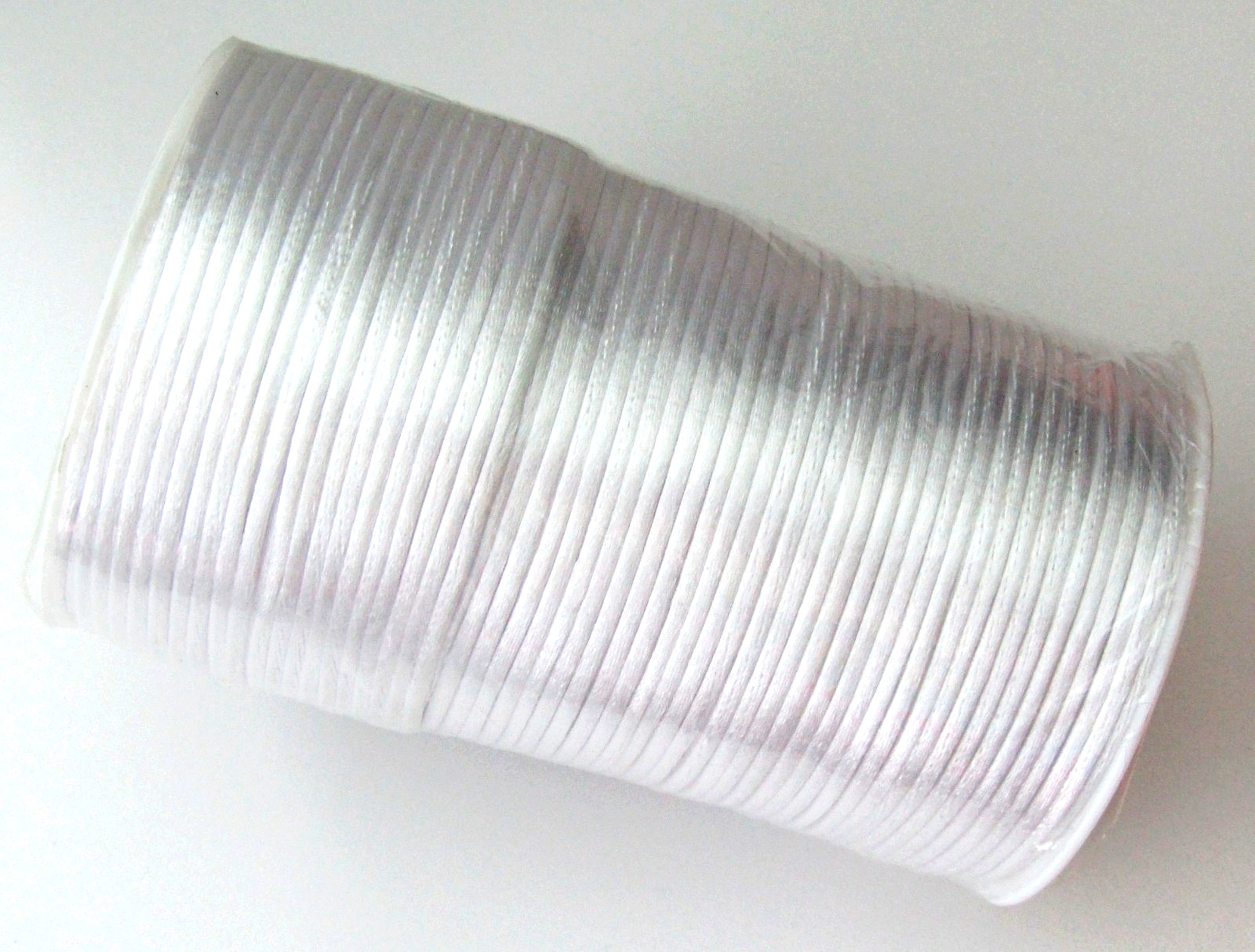 2mm x 200 Yard WHITE Rattail Satin Polyester Trim Beading Cord Jewelry Macramé