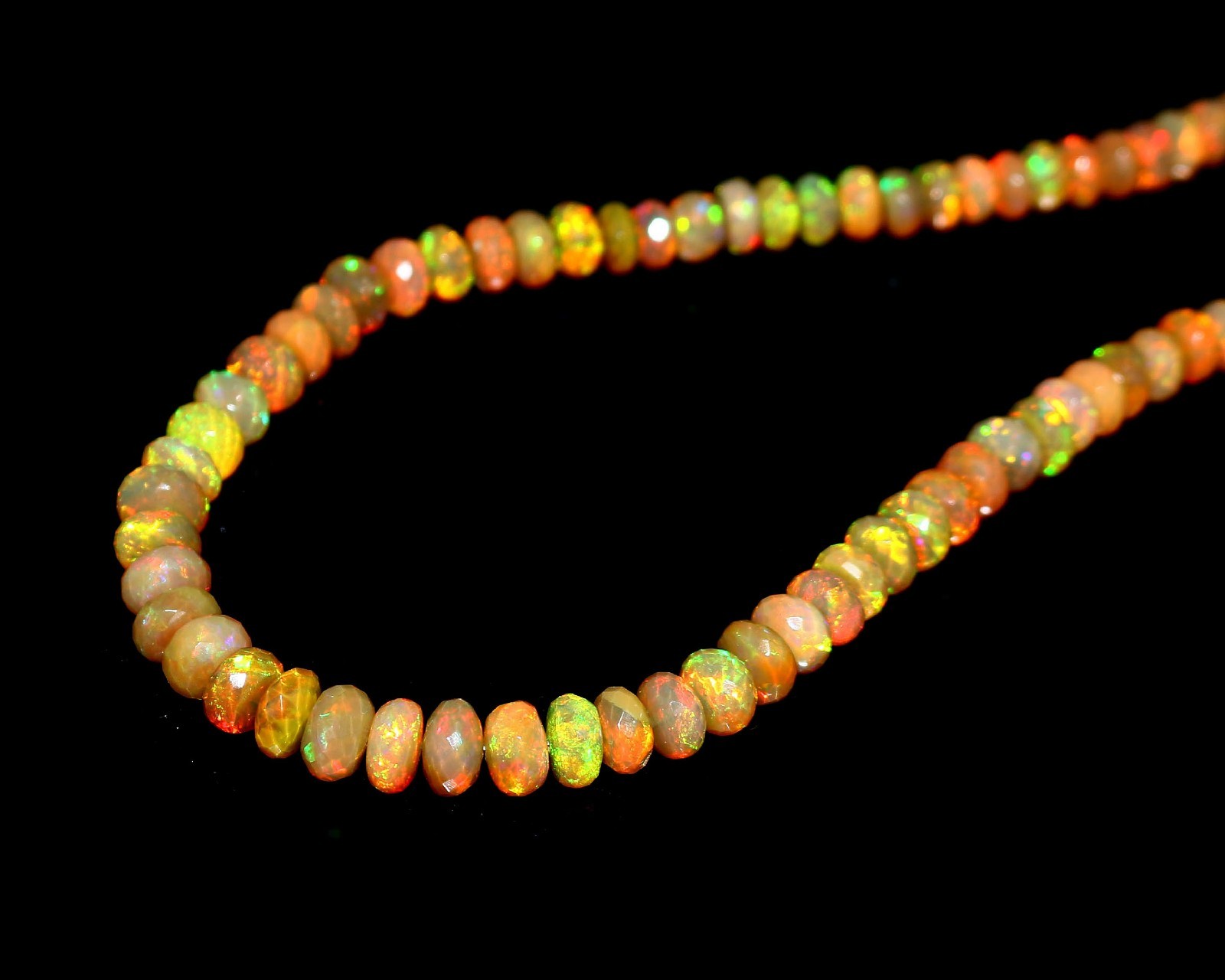 99Cts Ethiopian Opal Faceted Rondelle Beads Yellow Opal Necklace NB17