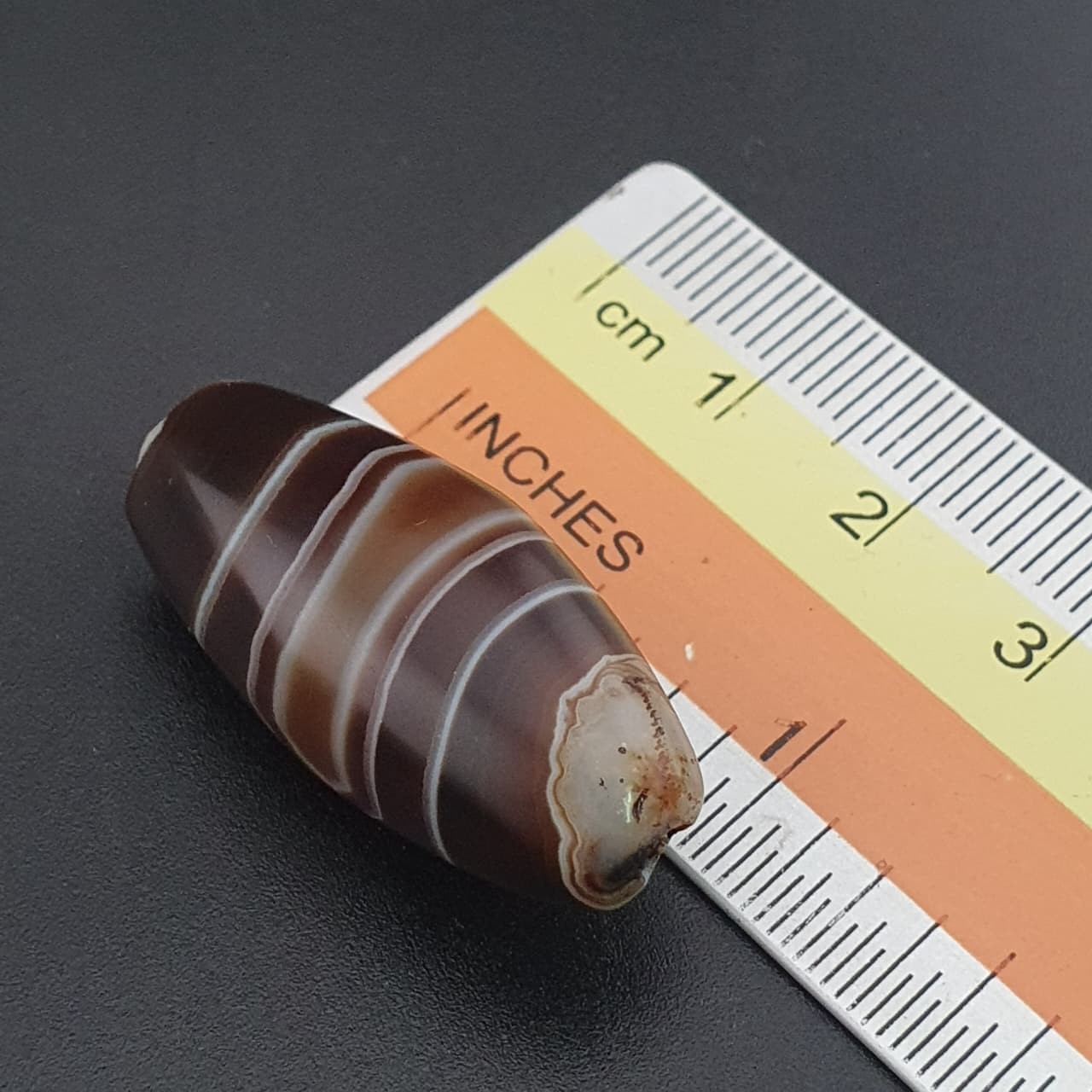 Antique Middle Eastern Natural Eye Agate Bead Amulet 31mm | Protective Talisman